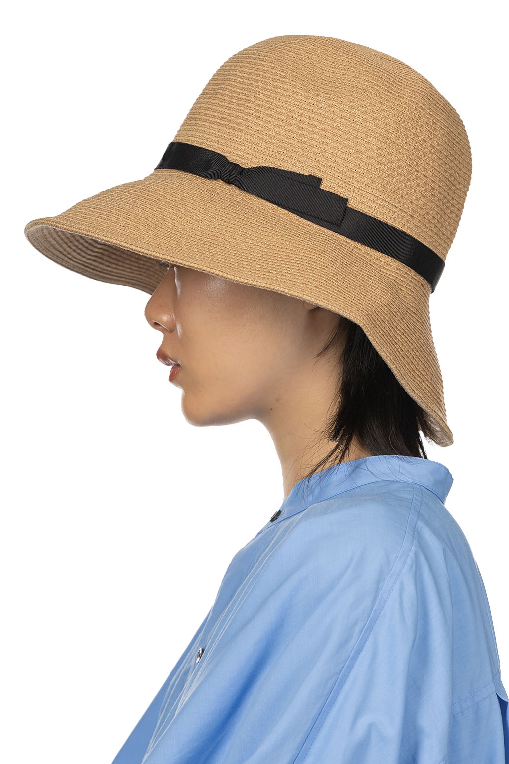 Cableami - Cotton Braid Open Crown Capeline - Beige Black