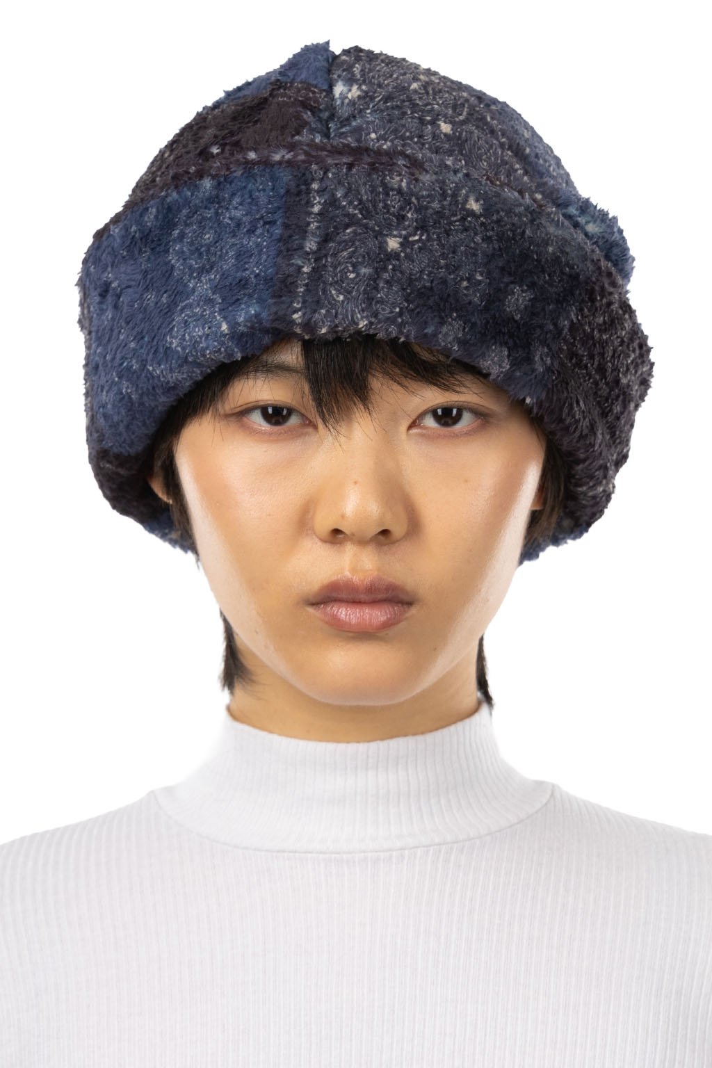 Cableami - Print Fleece Watch Cap Bandana - Navy
