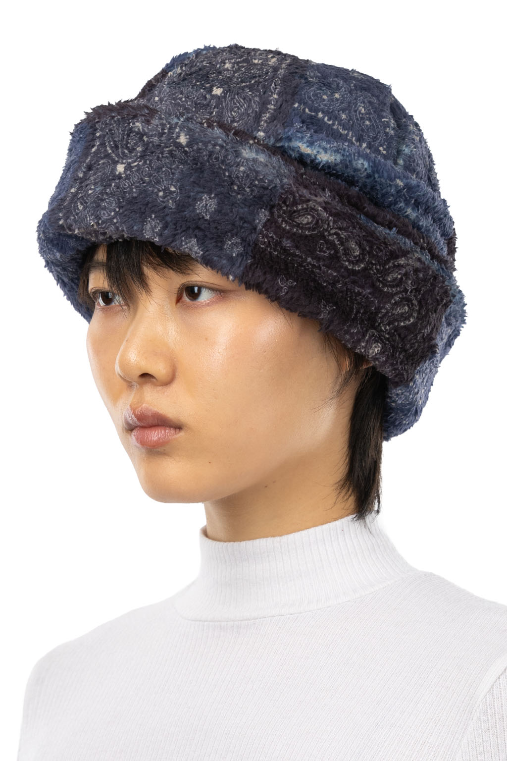 Cableami - Print Fleece Watch Cap Bandana - Navy