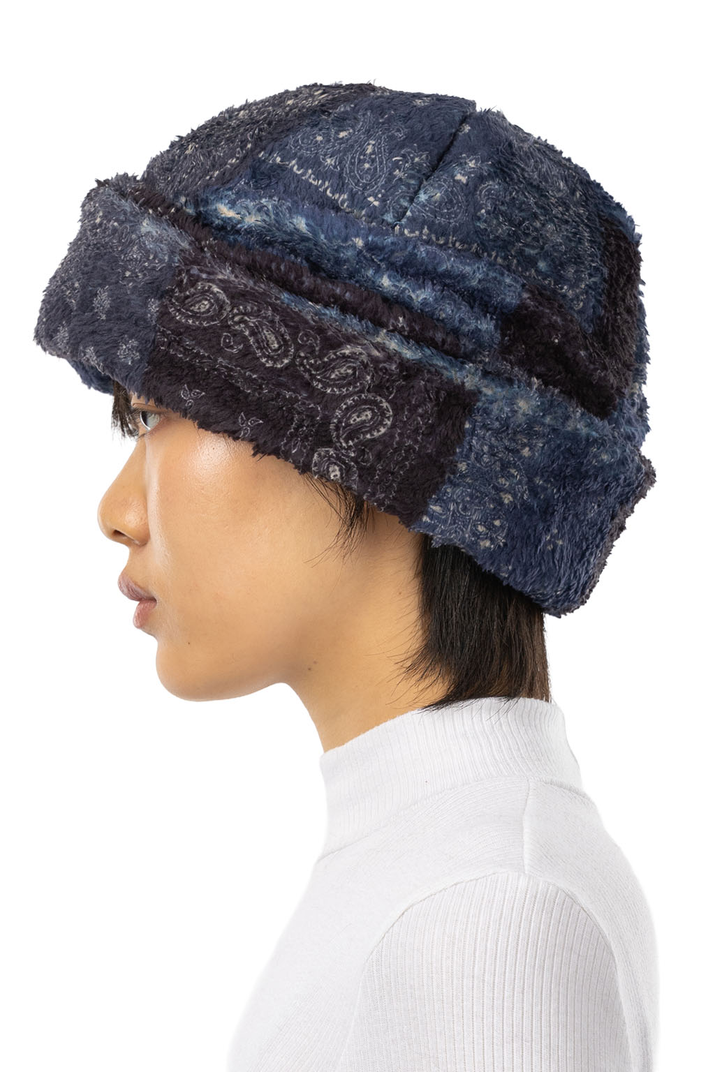 Cableami - Print Fleece Watch Cap Bandana - Navy