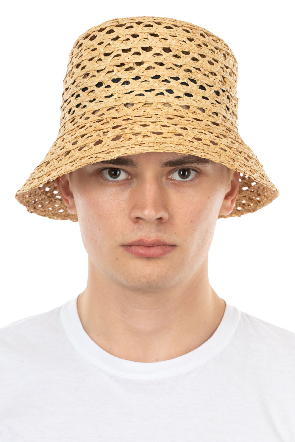 Cableami - Raffia Open Weave Braid Cloche - Natural