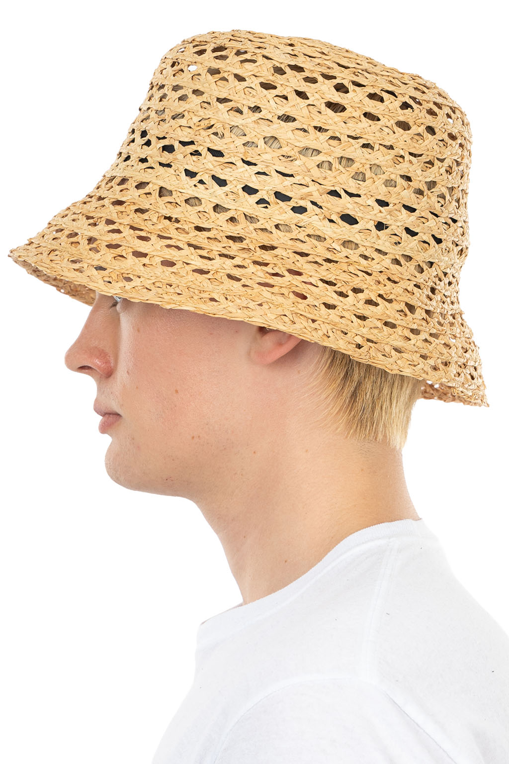 Cableami - Raffia Open Weave Braid Cloche - Natural