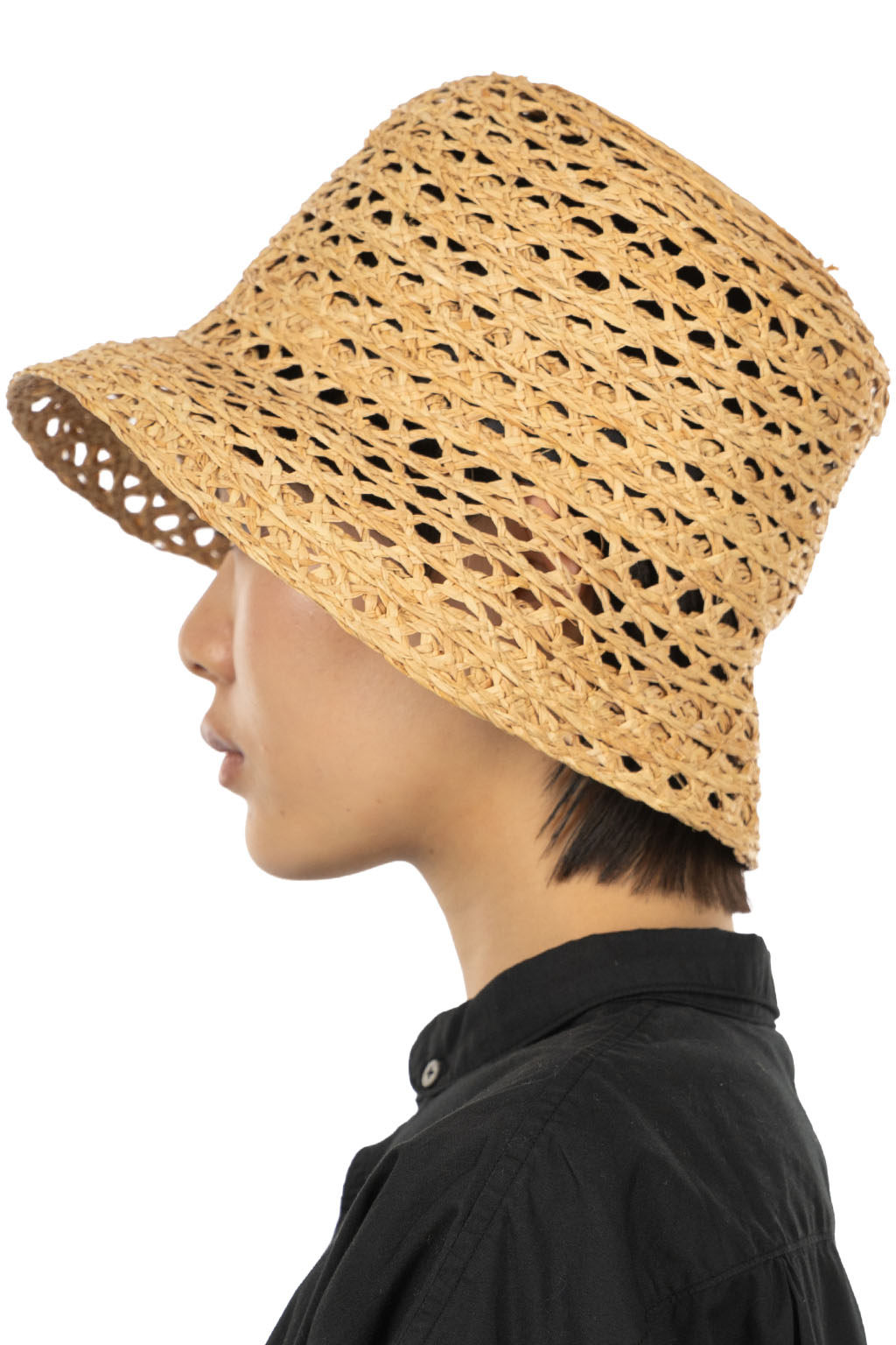 Cableami - Raffia Open Weave Braid Cloche - Natural
