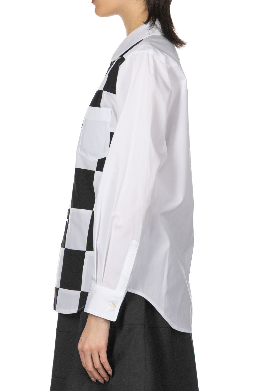 Comme Des Garcons Comme Des Garcons  - Checker Board Blouse - White x Black