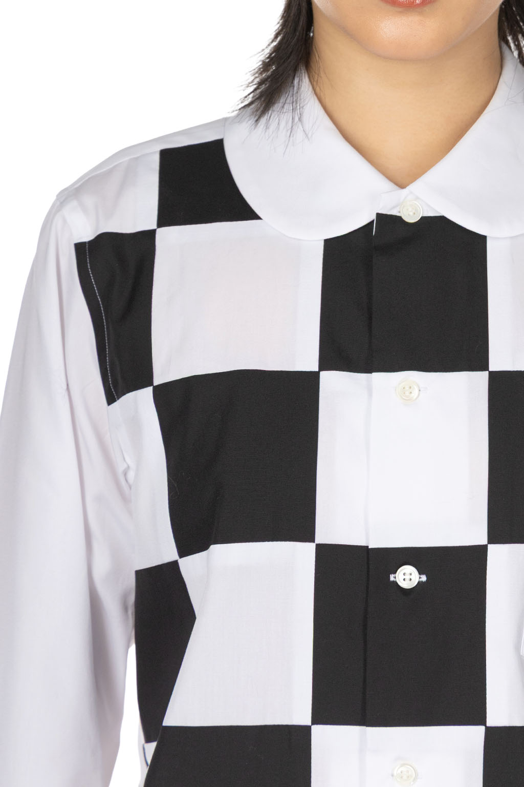 Comme Des Garcons Comme Des Garcons  - Checker Board Blouse - White x Black