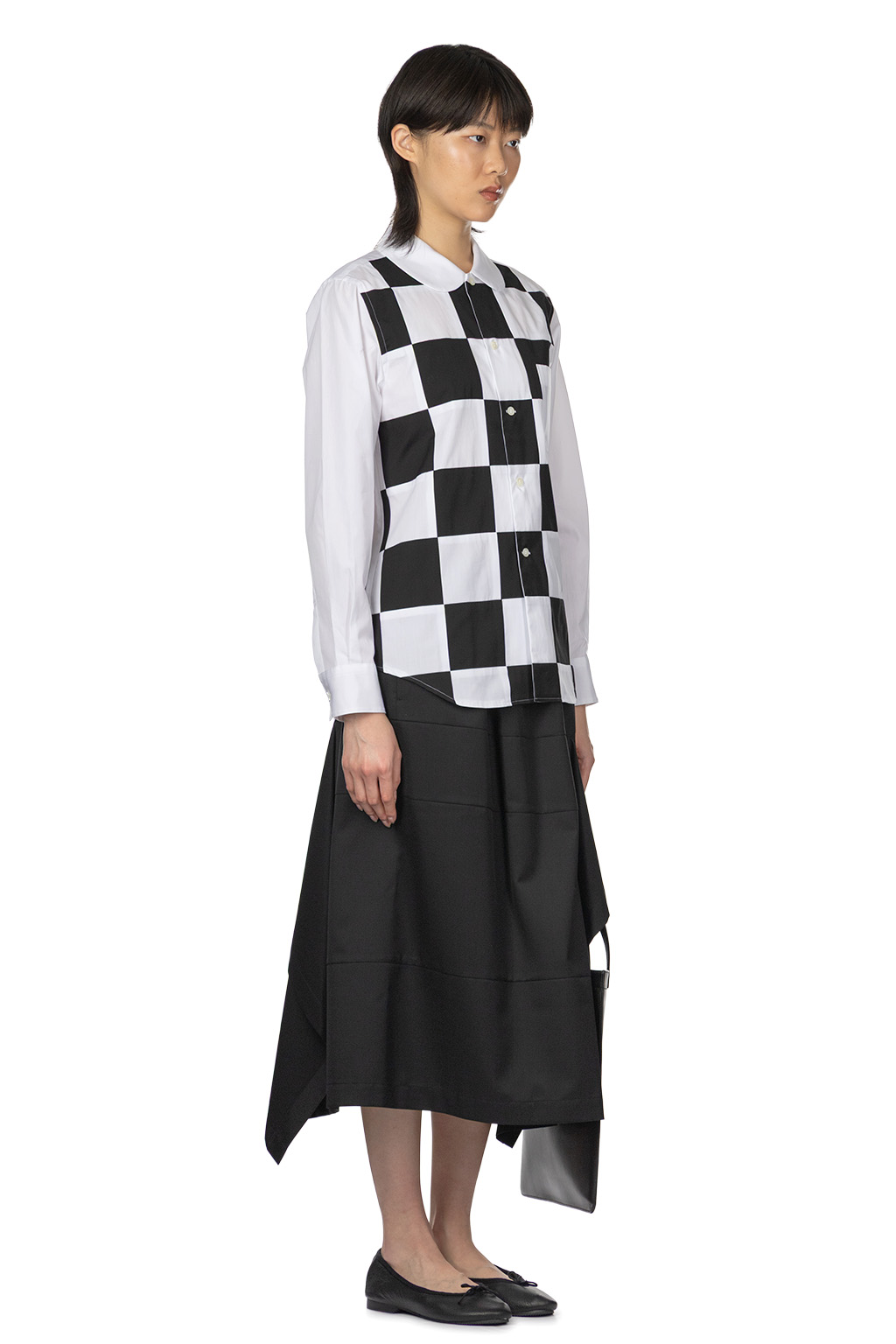 Comme Des Garcons Comme Des Garcons  - Checker Board Blouse - White x Black