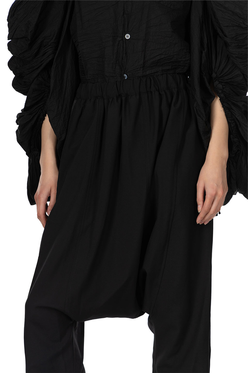 Comme Des Garcons Comme Des Garcons  - Drop-Crotch Cropped Pants - Black x Black