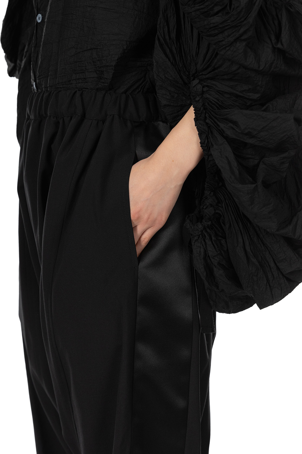 Comme Des Garcons Comme Des Garcons  - Drop-Crotch Cropped Pants - Black x Black