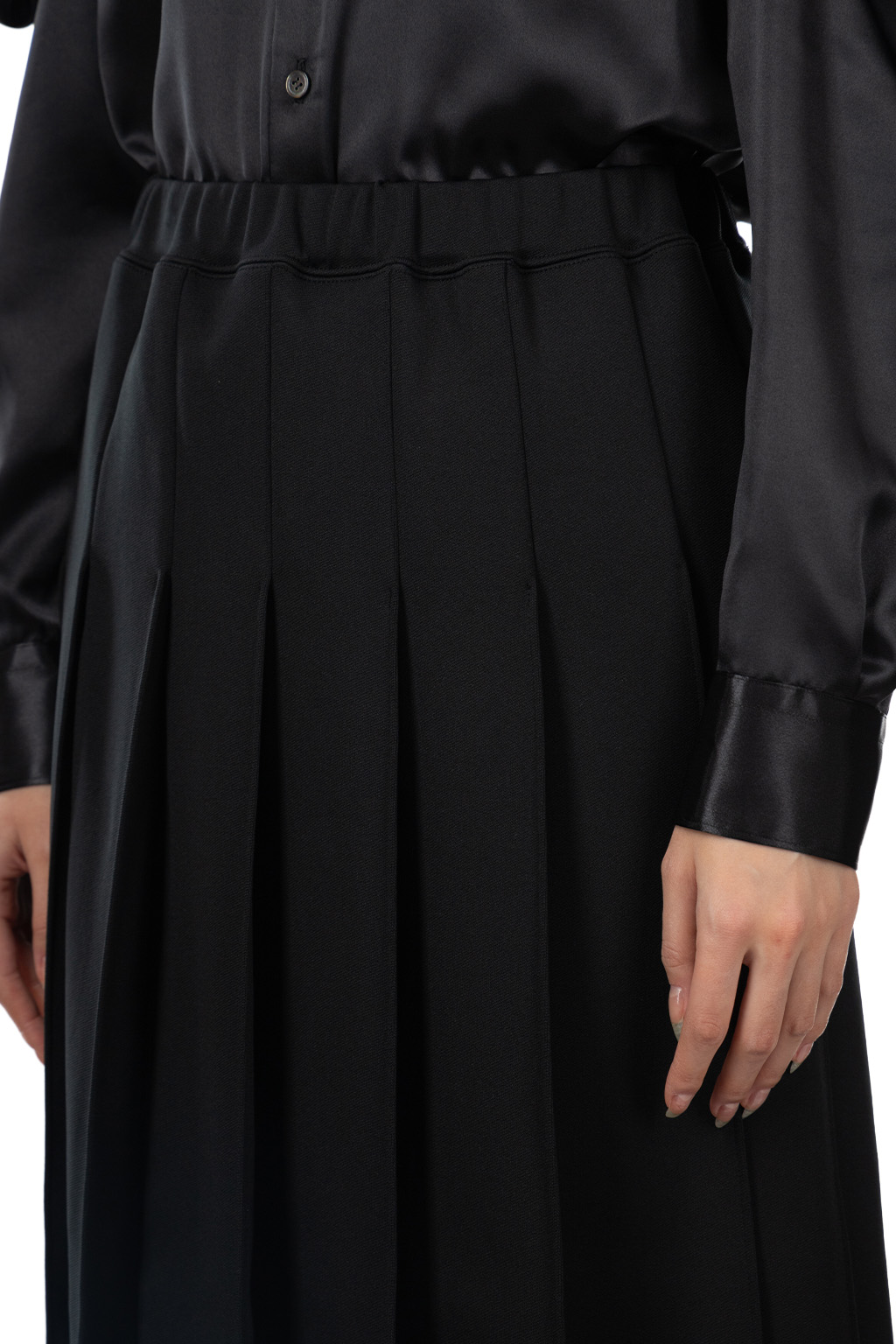 Comme Des Garcons Comme Des Garcons  - Elastic-Waist Pleated Skirt - Black