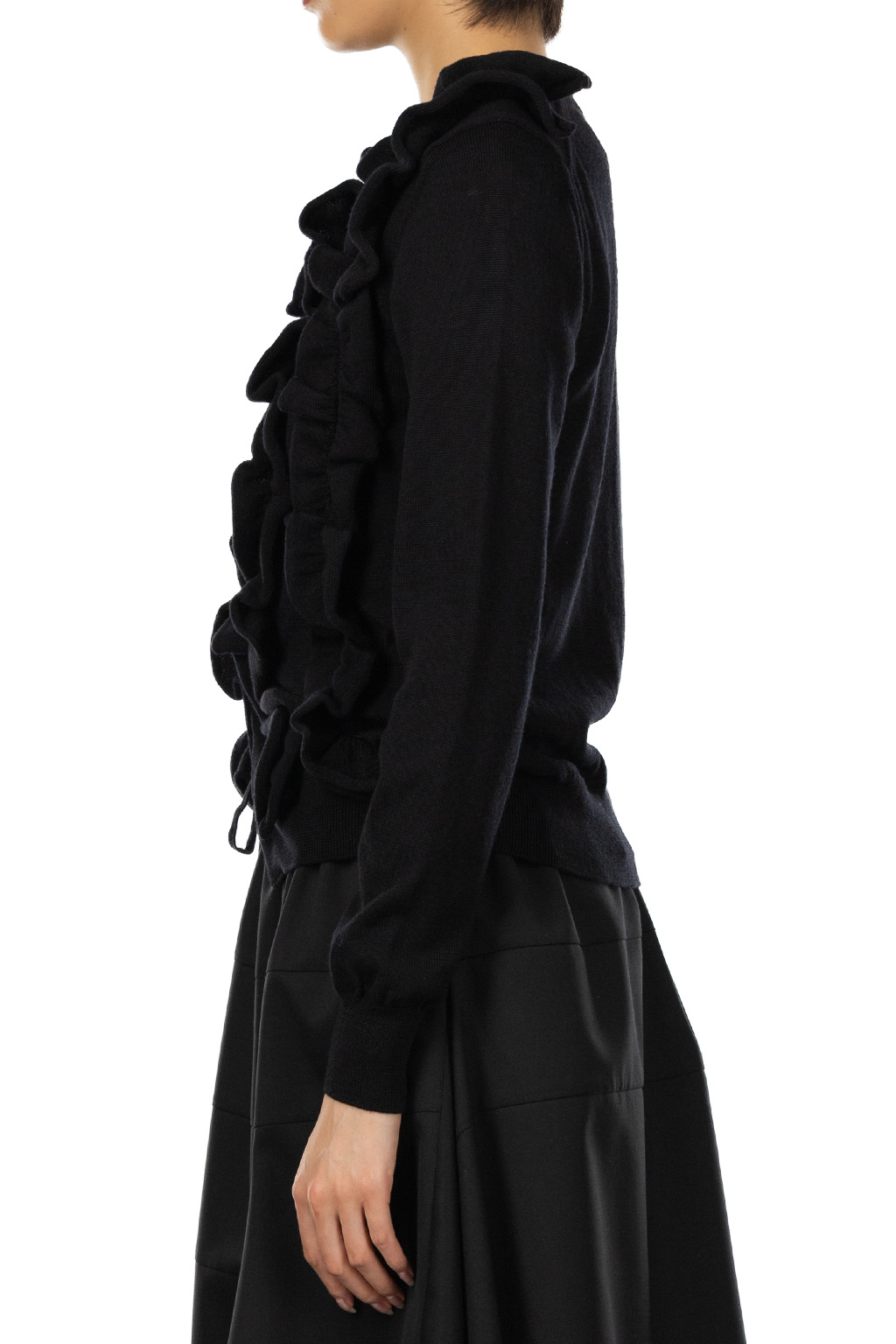 Comme Des Garcons Comme Des Garcons  - Ruffle Button up Cardigan - Black