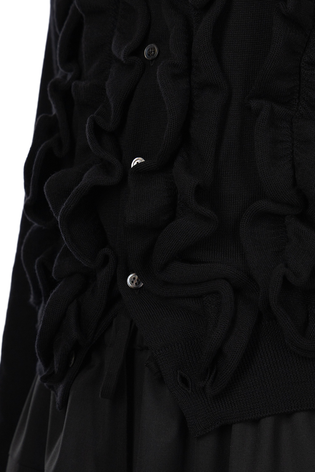 Comme Des Garcons Comme Des Garcons  - Ruffle Button up Cardigan - Black