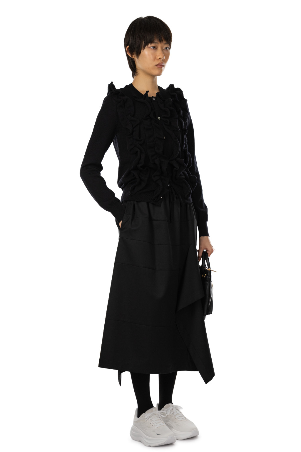 Comme Des Garcons Comme Des Garcons  - Ruffle Button up Cardigan - Black