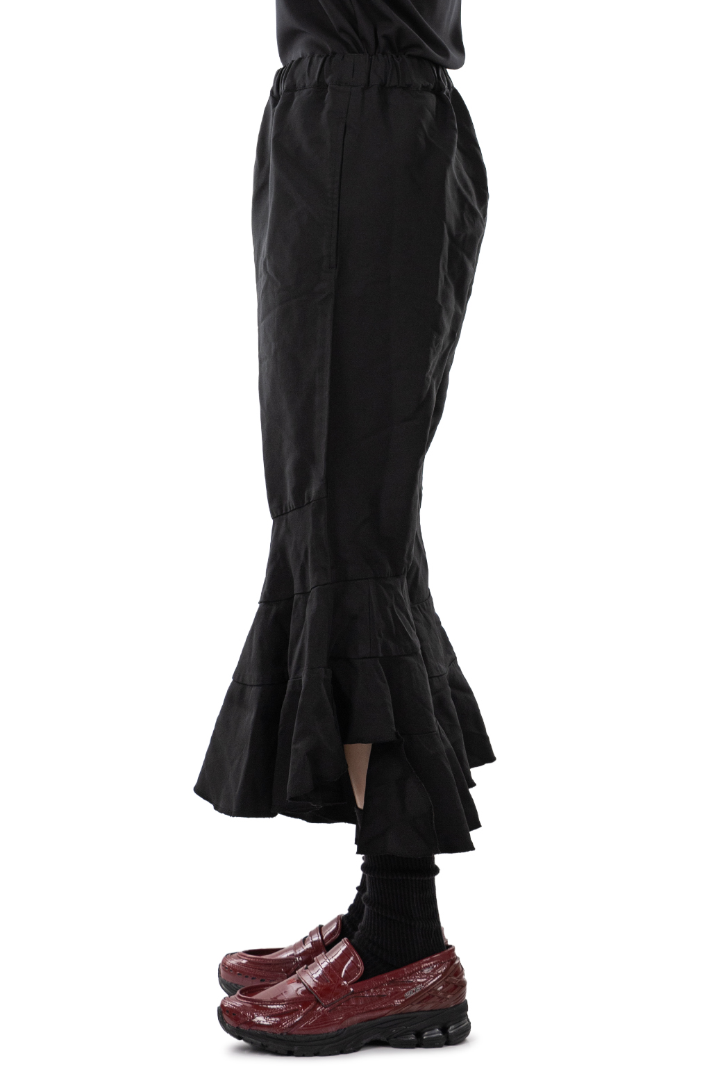 Comme Des Garcons Comme Des Garcons  - Ruffle Hem Trousers - Black