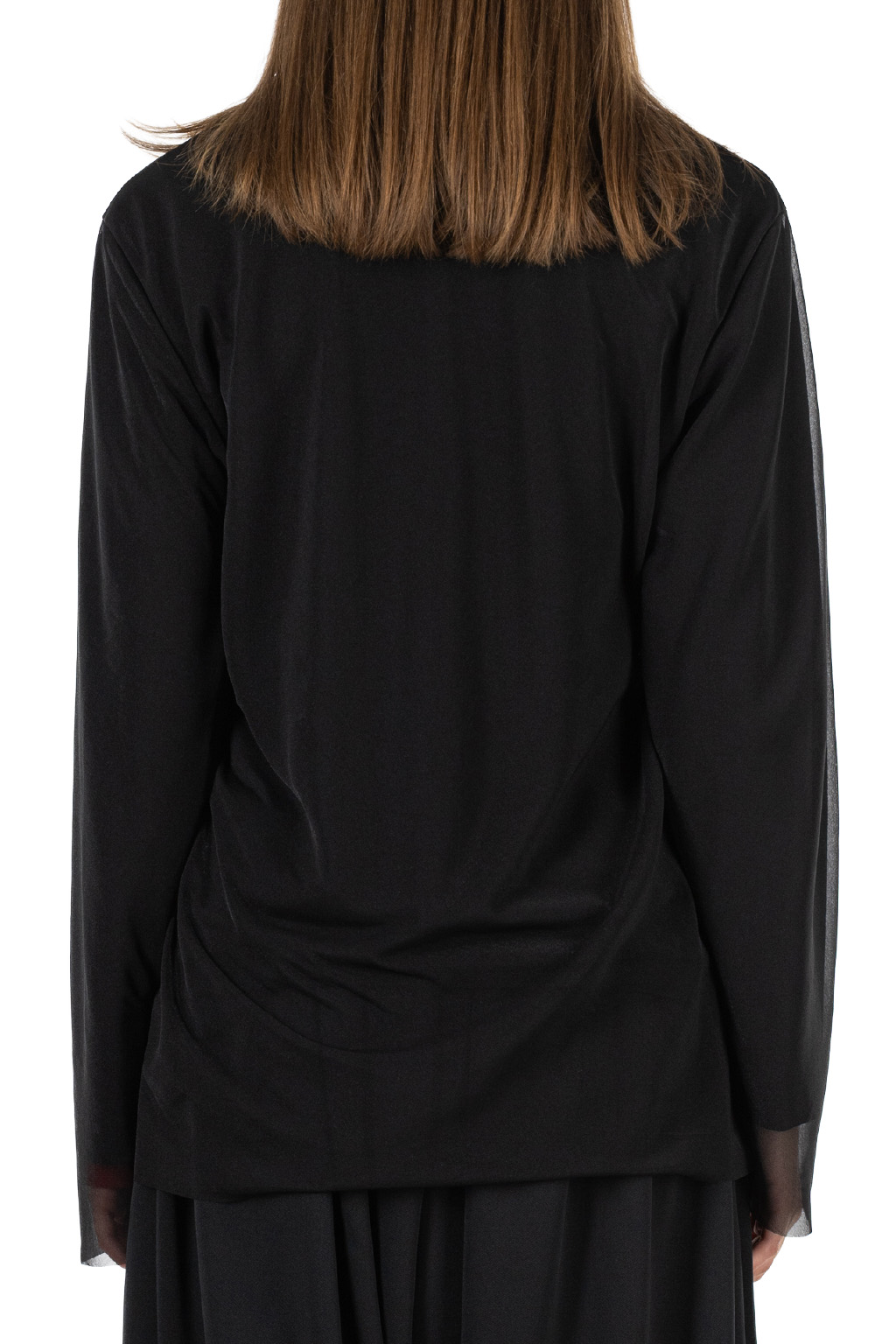 Comme Des Garcons Comme Des Garcons  - Worsted Wool Jersey Polyester Top - Black x Black