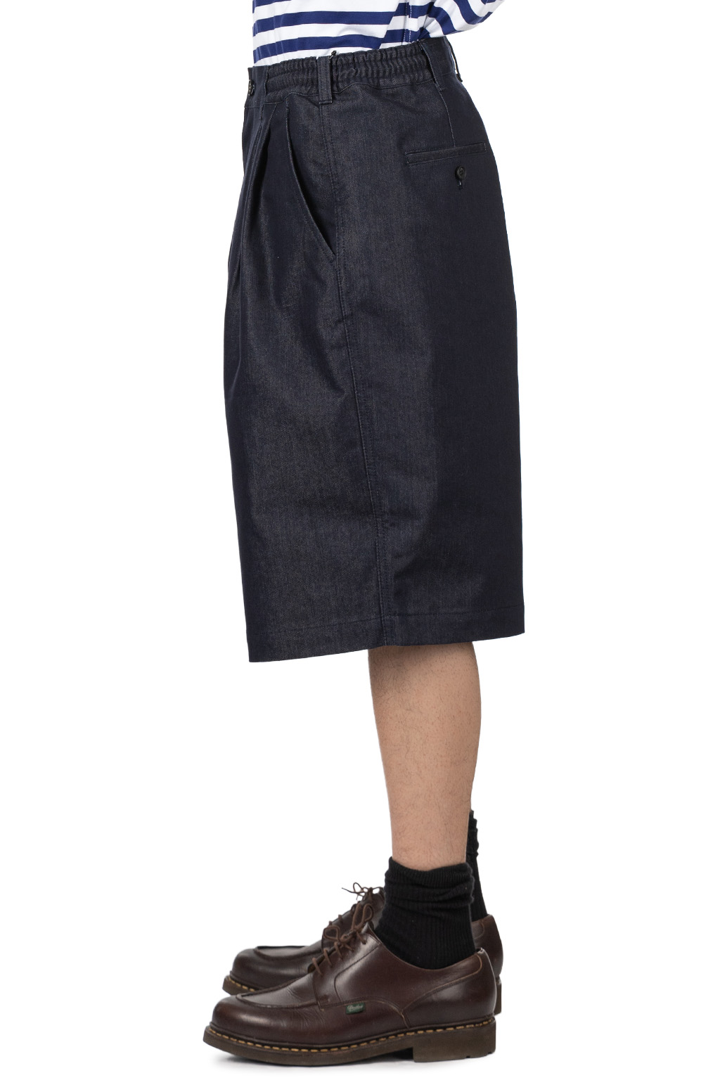 Comme Des Garcons Homme - Cotton Denim Shorts - Navy White