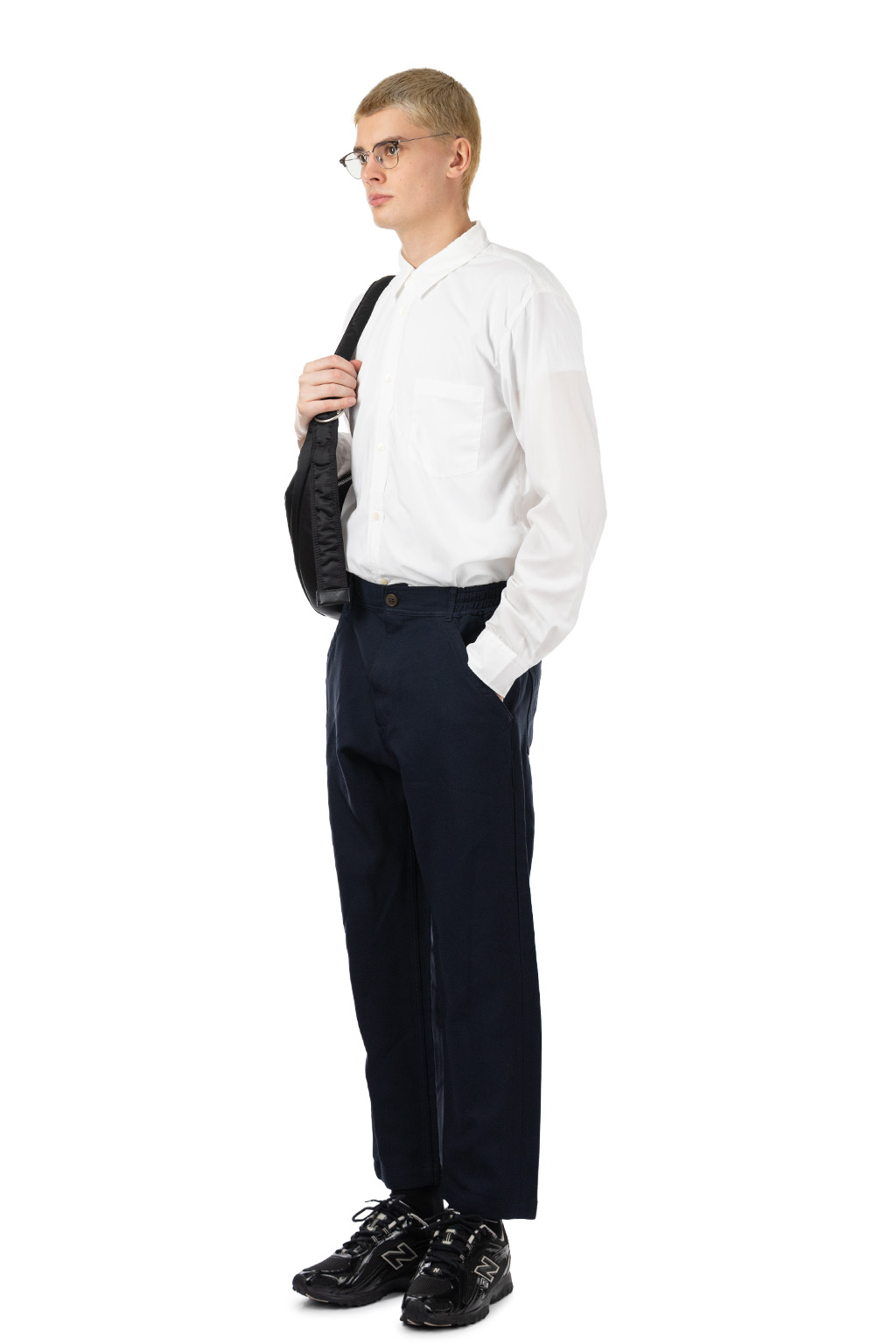 Comme Des Garcons Homme Deux - Cropped Casual Trousers - Navy
