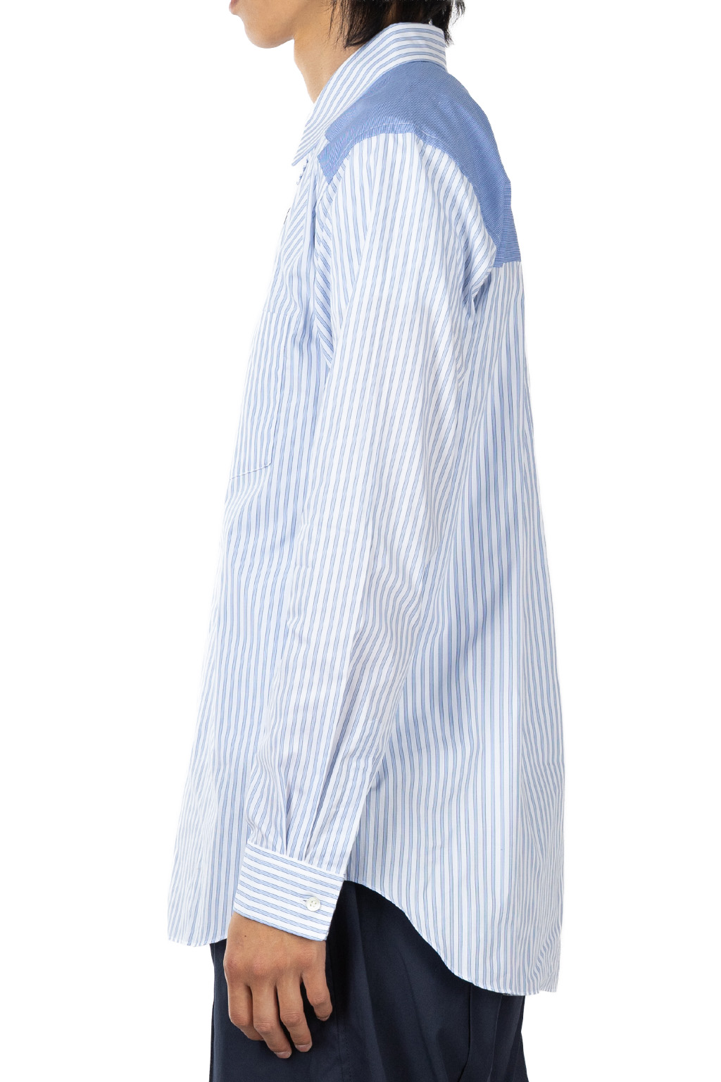 Comme Des Garcons Homme Deux - Patchwork Shirt - White Sax and Blue White