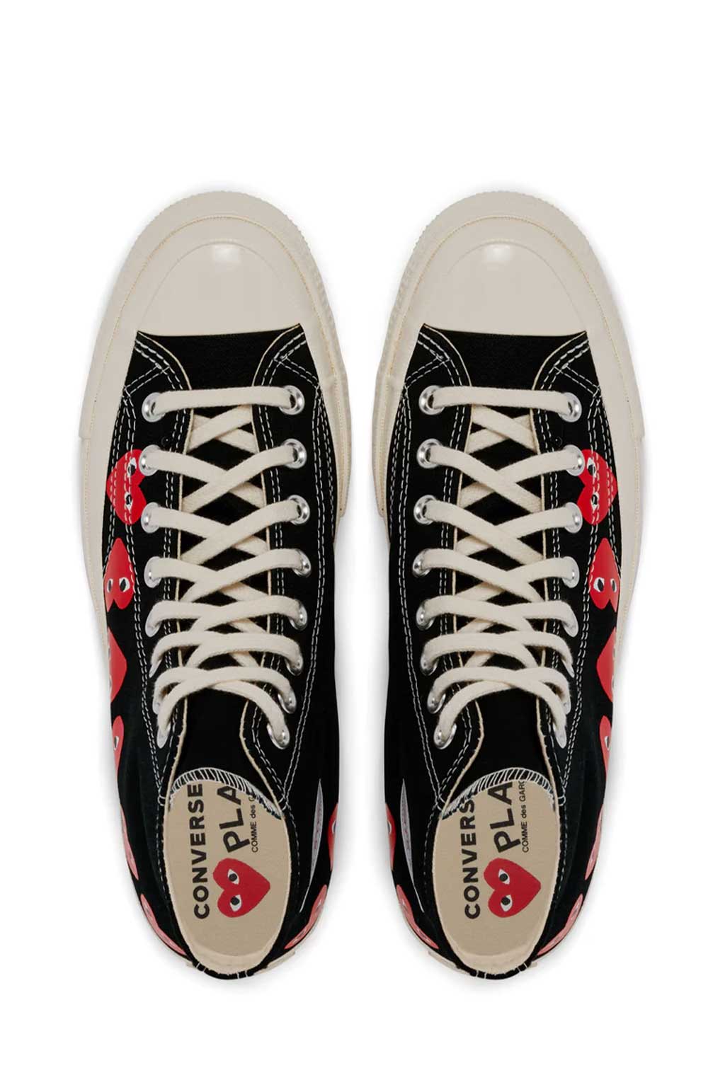 Comme Des Garcons Play - Black Converse - Multiple Hearts Chuck 70 High Sneakers