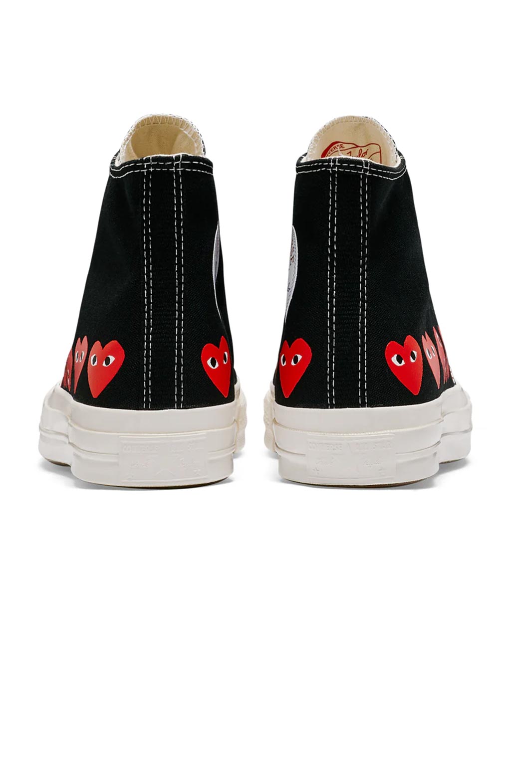 Comme Des Garcons Play - Black Converse - Multiple Hearts Chuck 70 High Sneakers