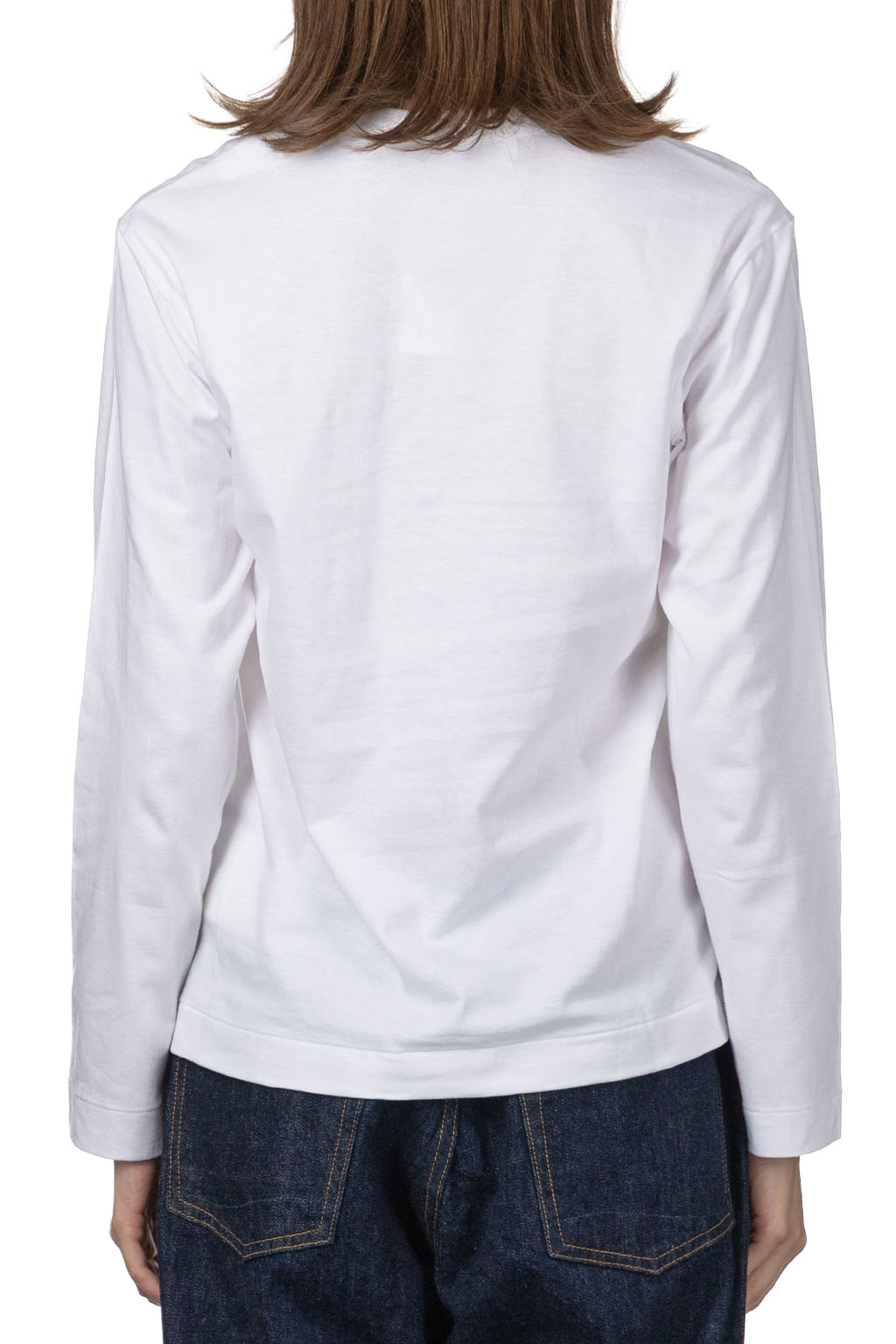 Comme Des Garcons Play Unisex Black Heart LS T-Shirt - White