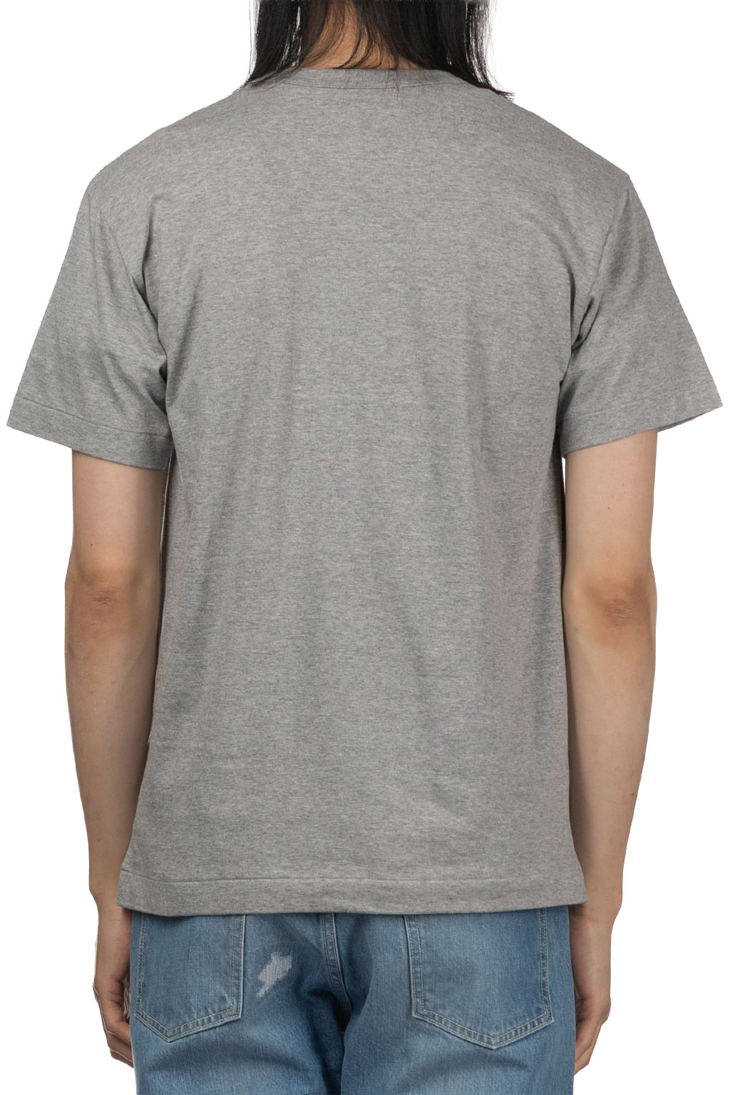 Comme Des Garcons Play Unisex Double Black Heart T-Shirt - Grey