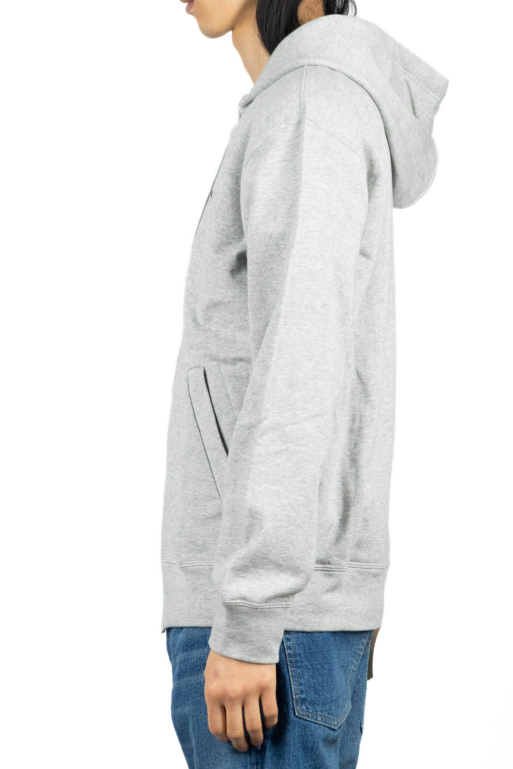 Comme Des Garcons Play Double Black Heart Zip Hoodie - Top Grey