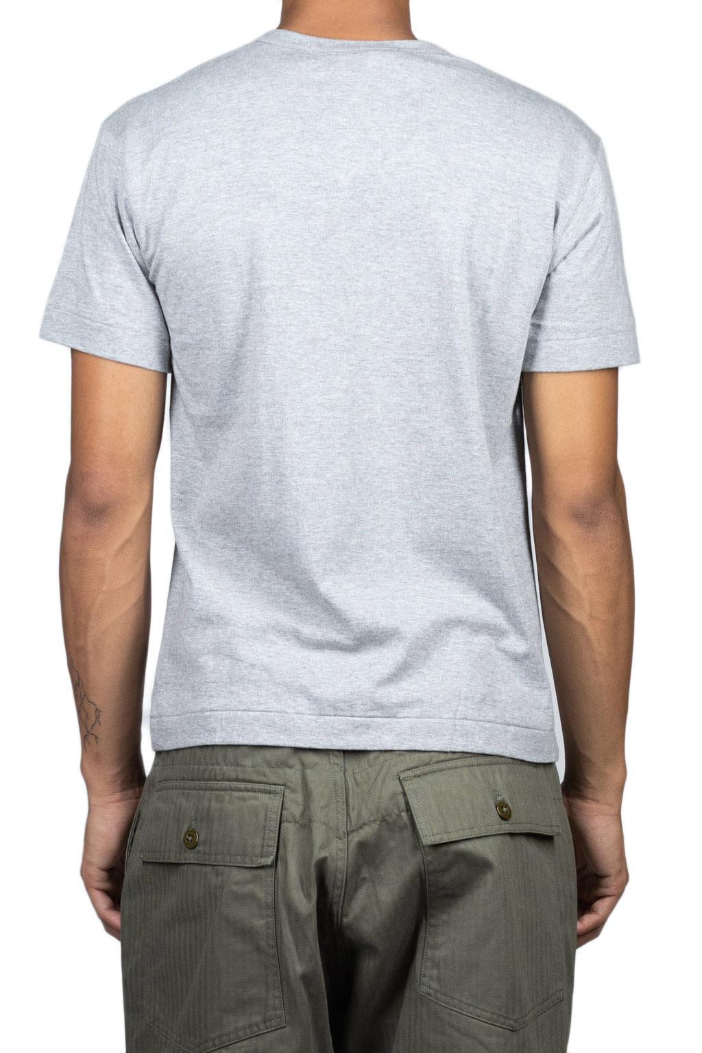 Comme Des Garcons Play Double Heart T-Shirt - Grey