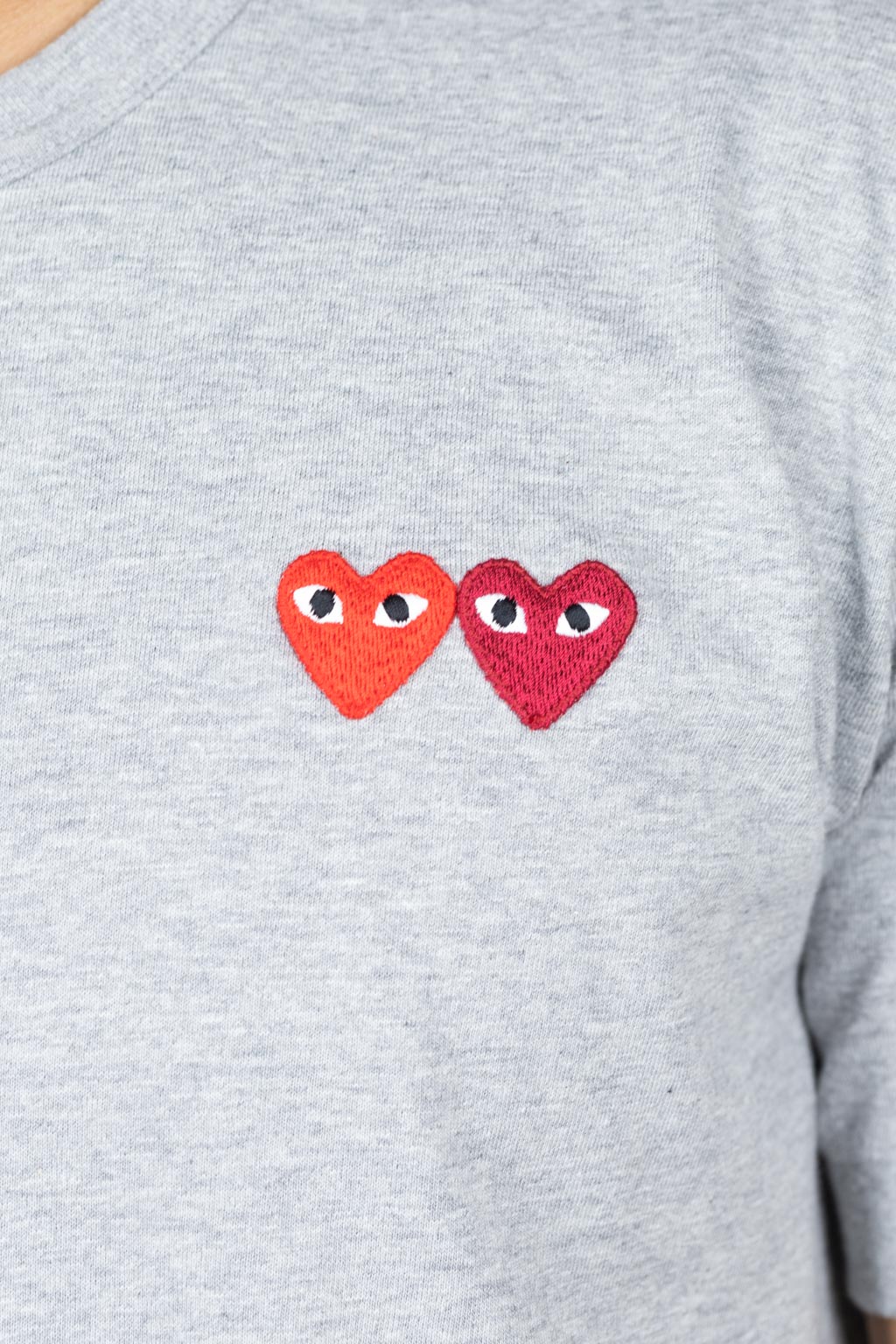 Comme Des Garcons Play Double Heart T-Shirt - Grey
