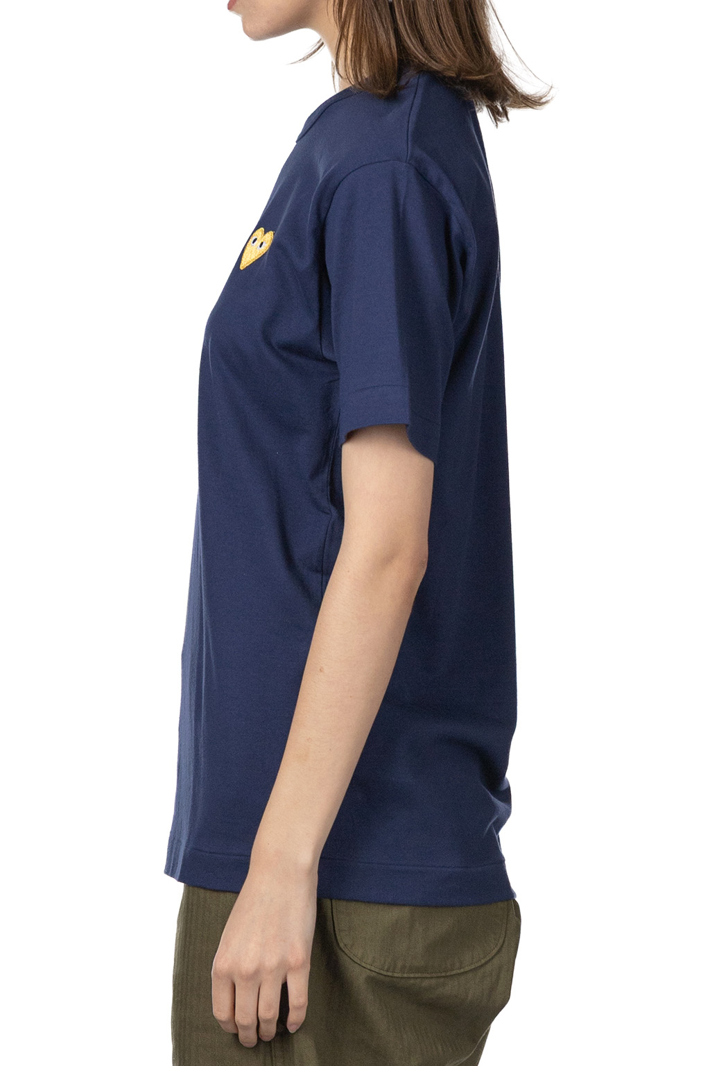 Comme Des Garcons Play UNISEX Gold Heart T-Shirt - Navy