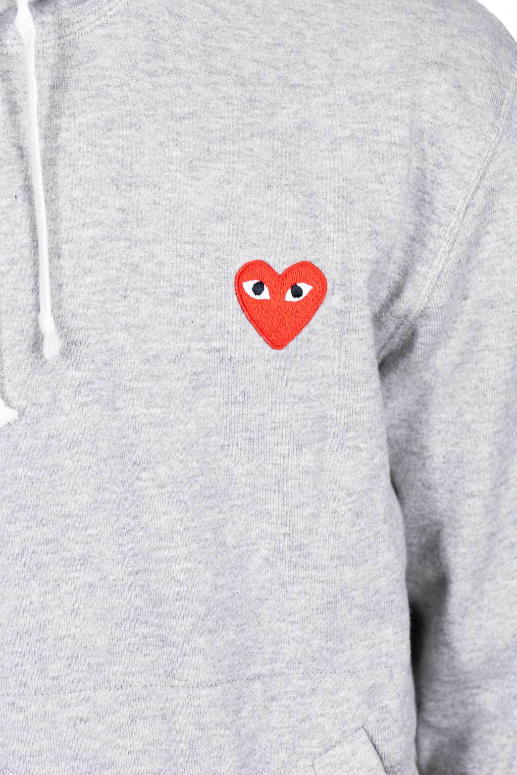 Comme Des Garcons Play Red Heart Hoodie - Grey