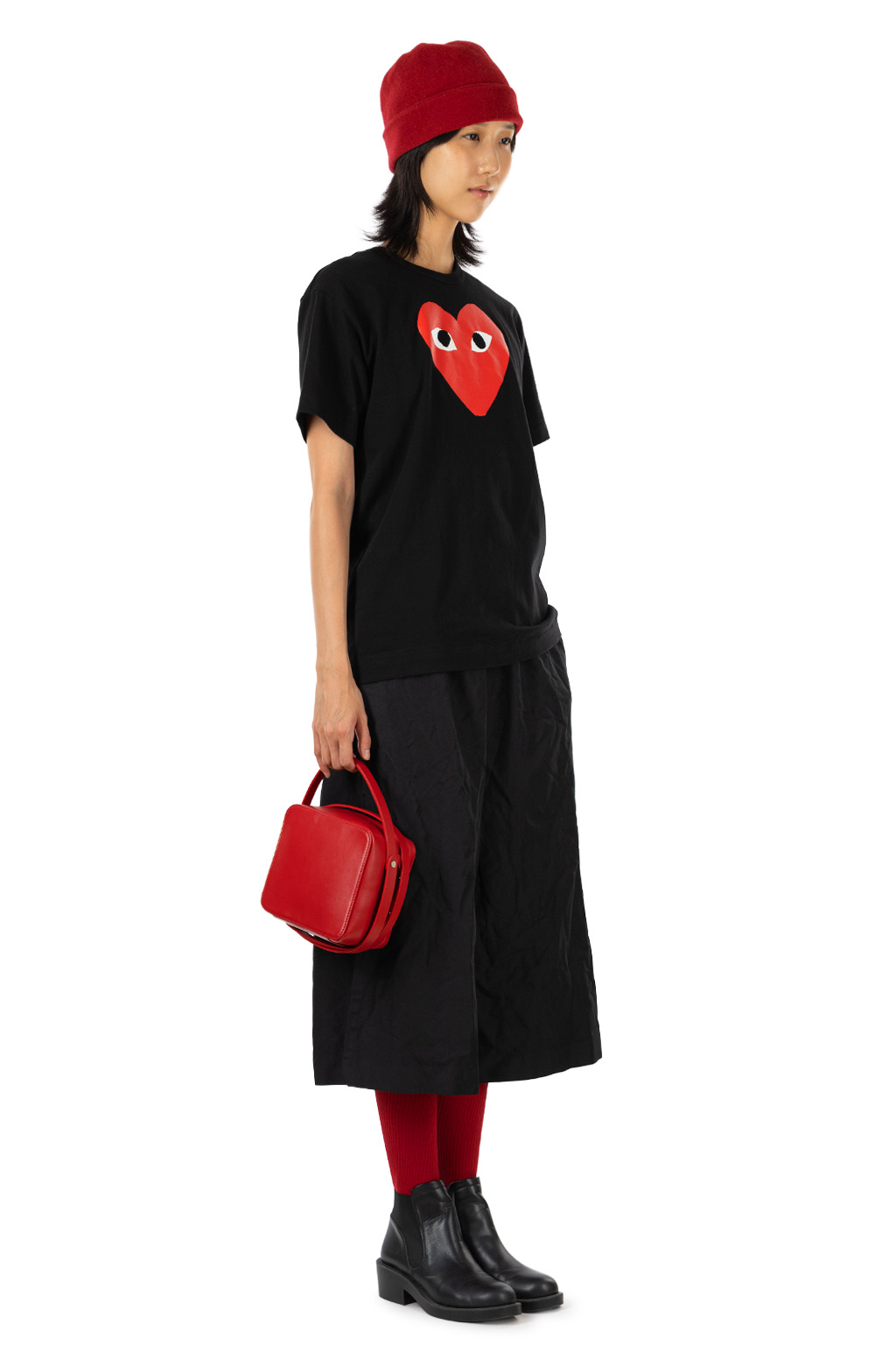 Comme Des Garcons Play Red Heart T-Shirt - Black