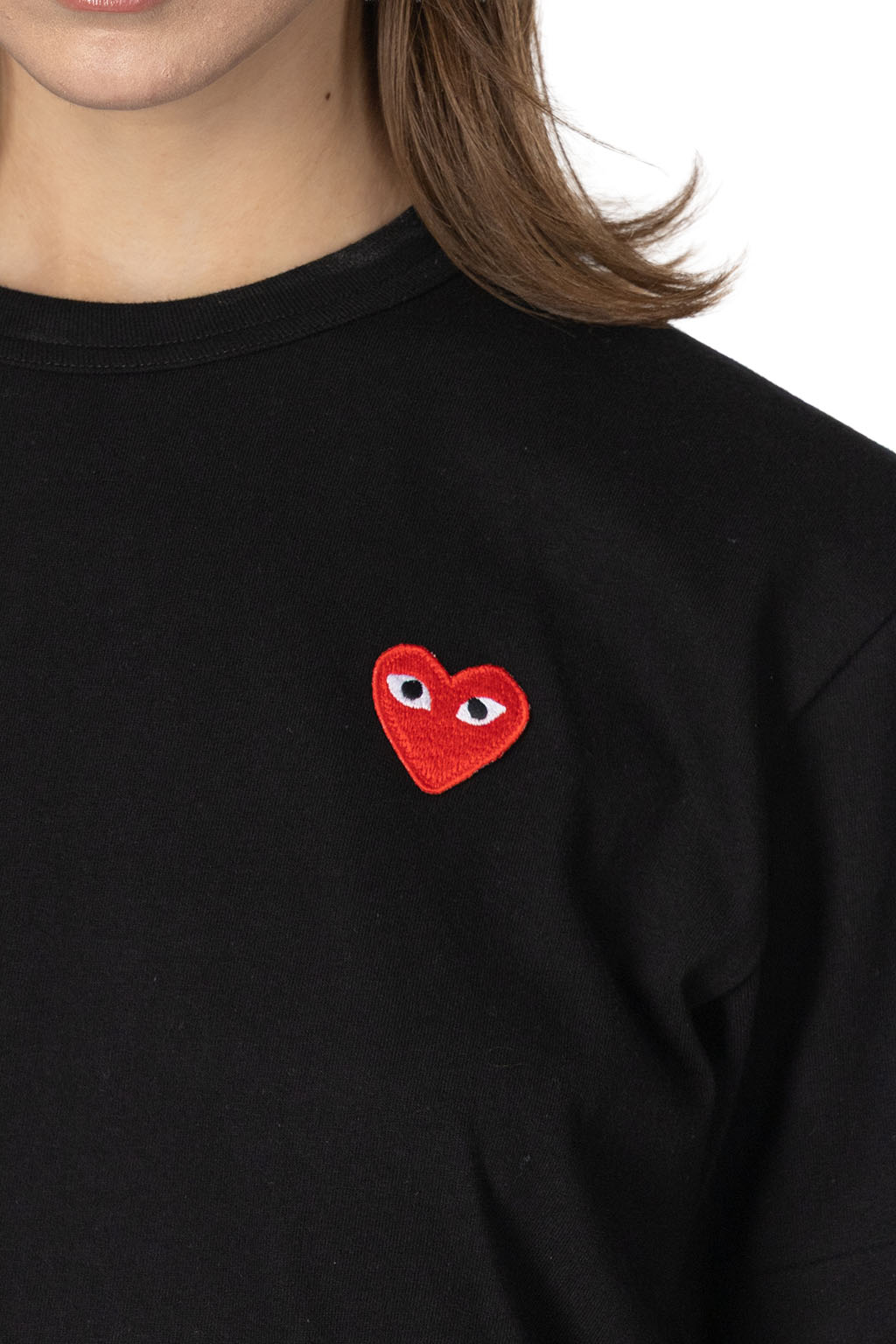 Comme Des Garcons Play Unisex Red Heart T-Shirt - Black
