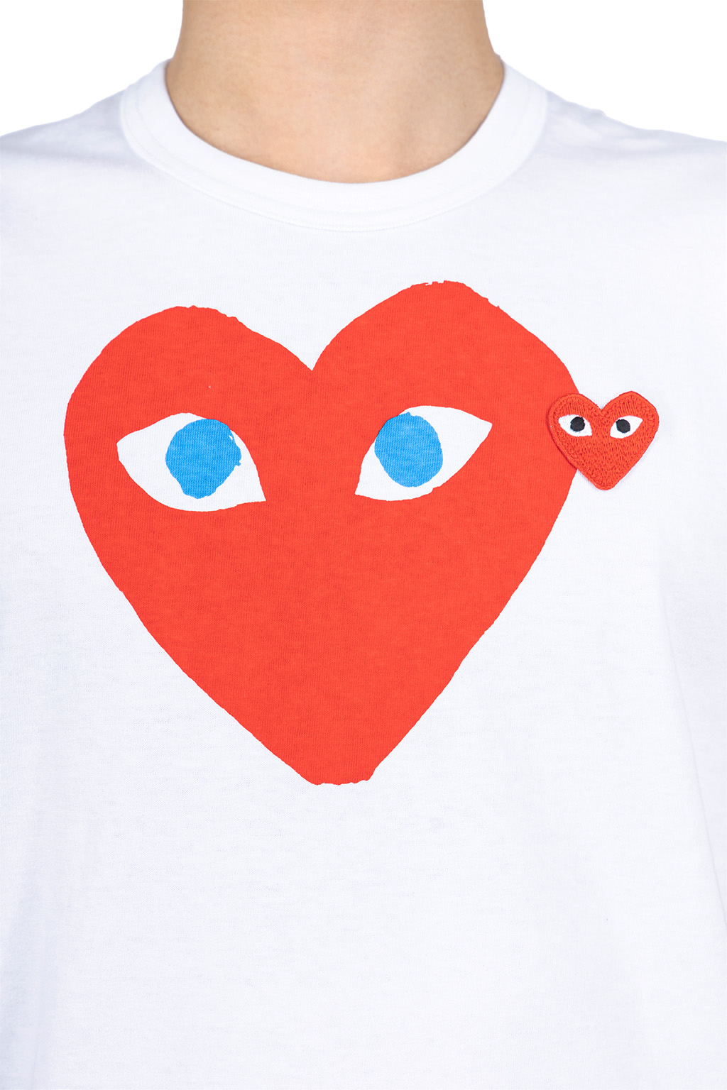 Comme Des Garcons Play - Men's Big x Small Red Heart T-Shirt - White