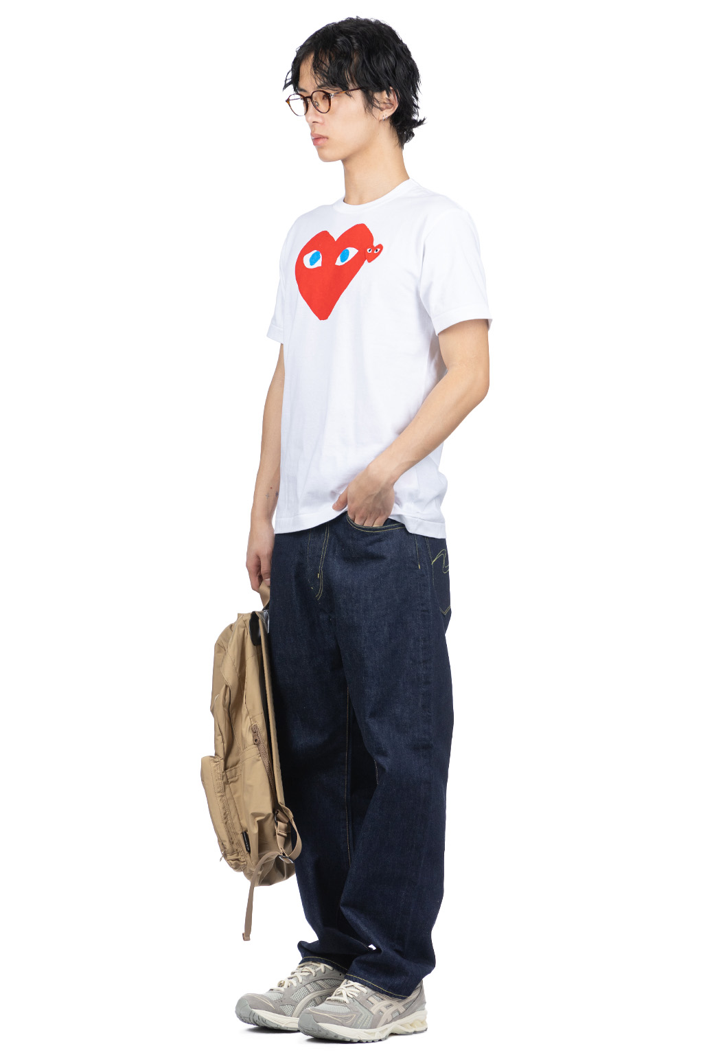 Comme Des Garcons Play - Men's Big x Small Red Heart T-Shirt - White
