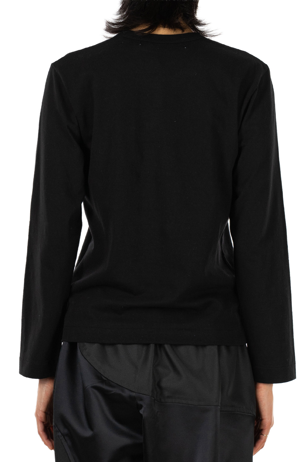 Comme Des Garcons Play - Unisex Double Red Heart LS T-Shirt - Black