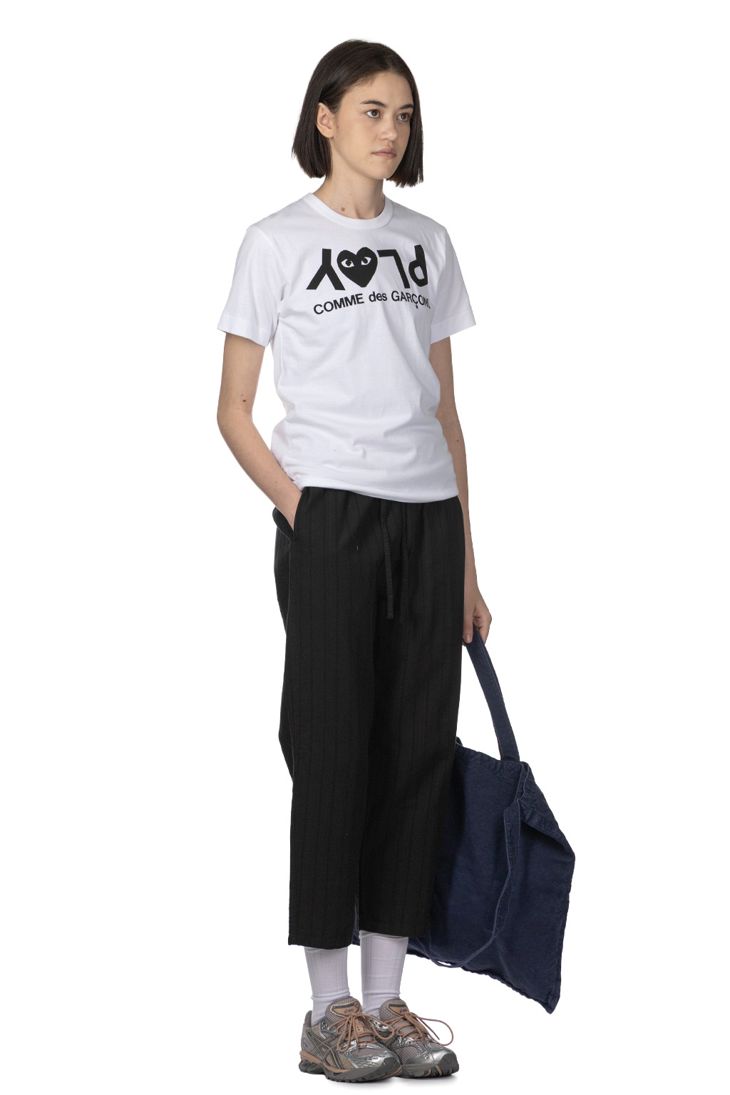 Comme Des Garcons Play - Men's Play Text Logo T-Shirt