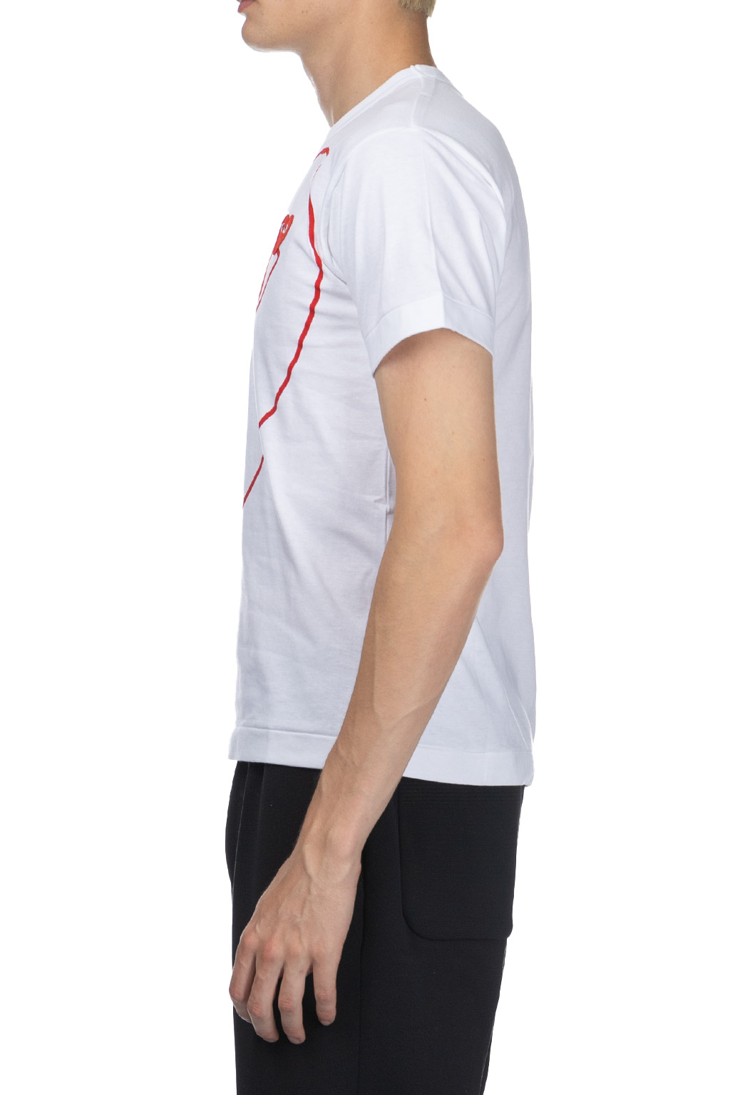 Comme Des Garcons Play - Men's Red Heart T-Shirt - White