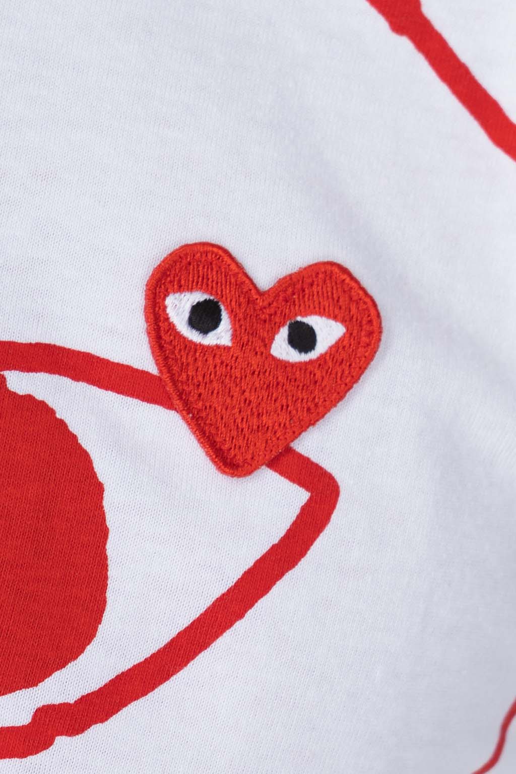 Comme Des Garcons Play - Men's Red Heart T-Shirt - White