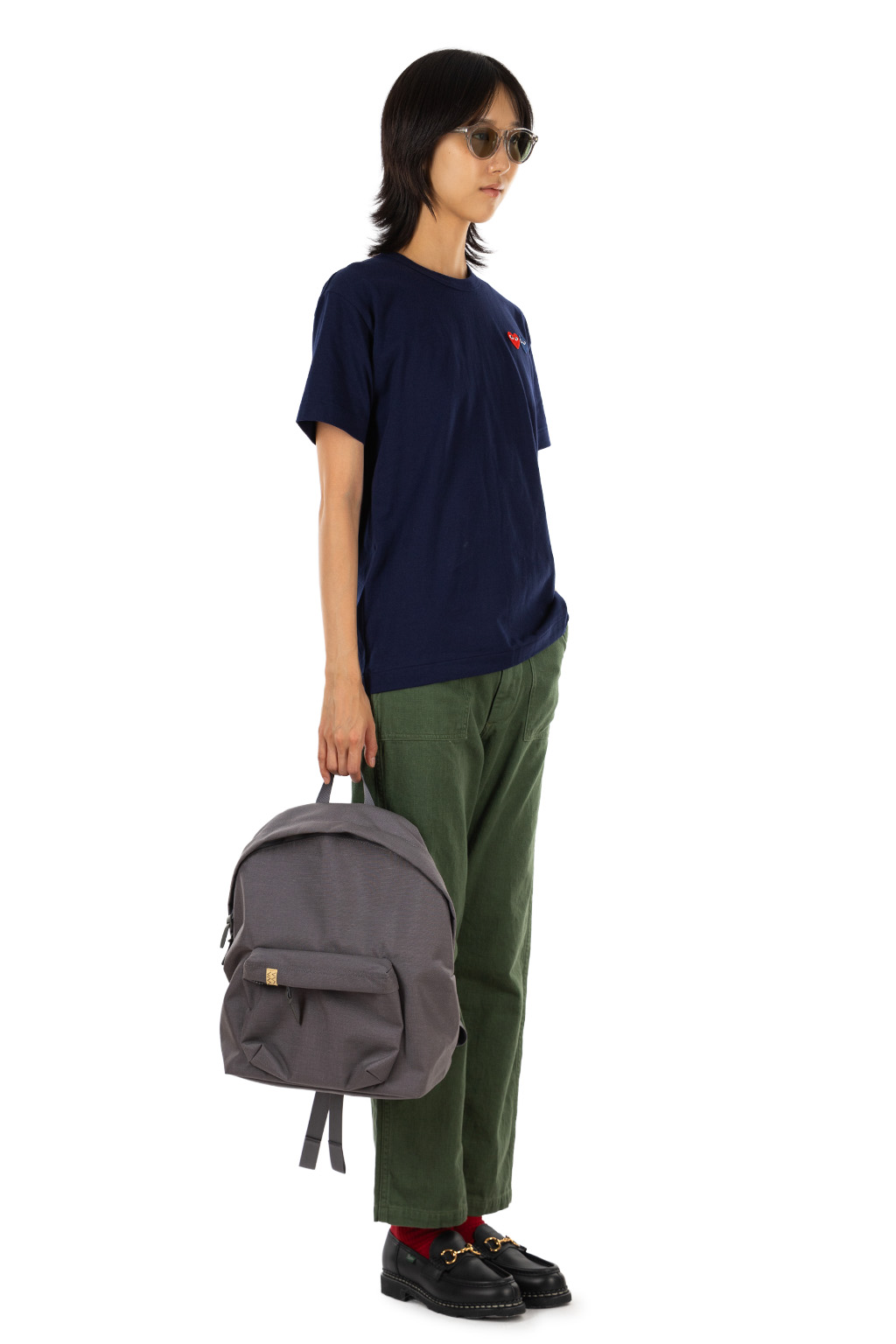 Comme Des Garcons Play - Men's Double Heart T-Shirt - Navy