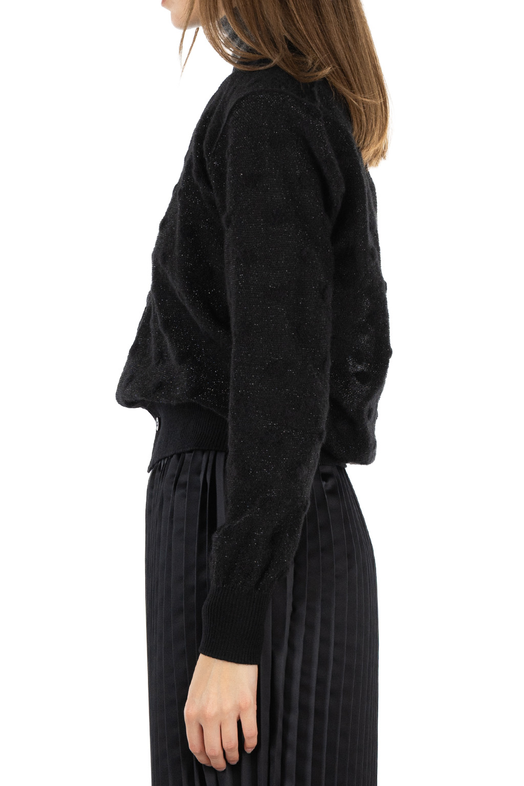 Comme Des Garcons TAO - Alpaca Blend Dot Jacquard Knitted Top - Black