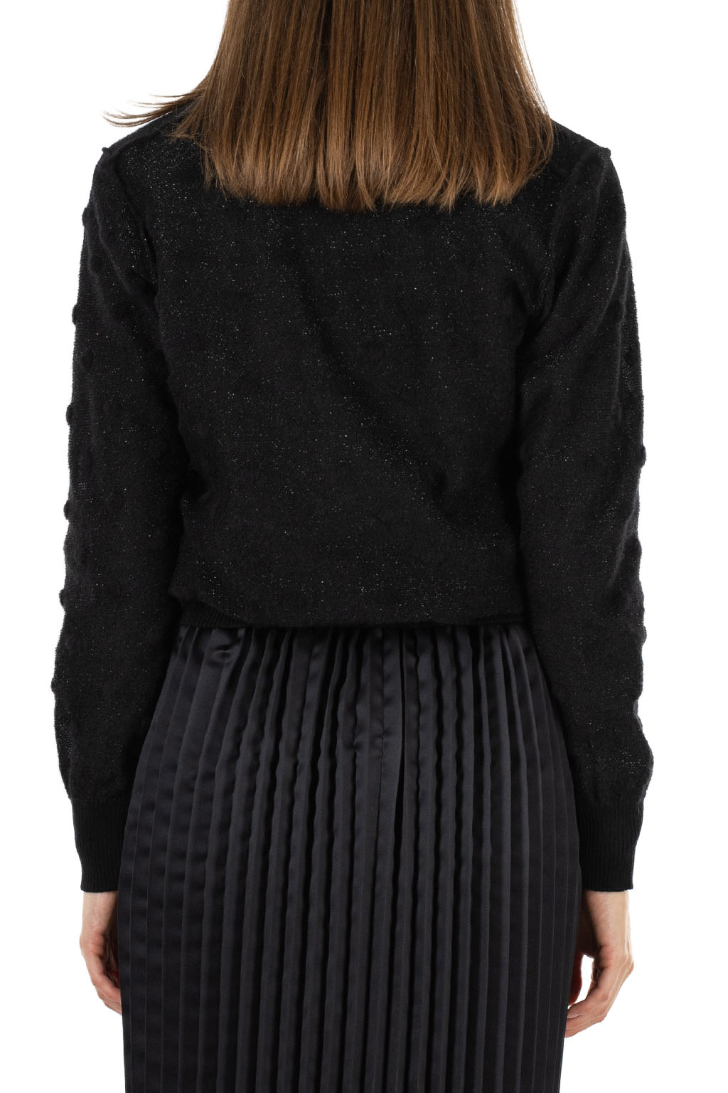 Comme Des Garcons TAO - Alpaca Blend Dot Jacquard Knitted Top - Black