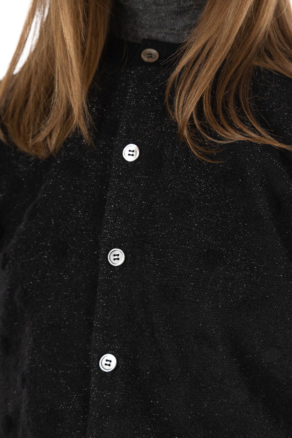 Comme Des Garcons TAO - Alpaca Blend Dot Jacquard Knitted Top - Black