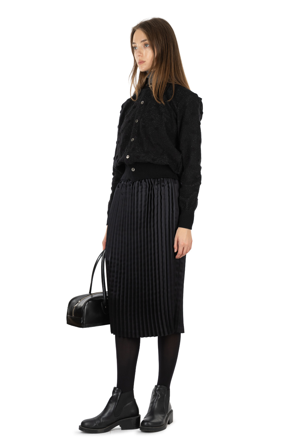 Comme Des Garcons TAO - Alpaca Blend Dot Jacquard Knitted Top - Black