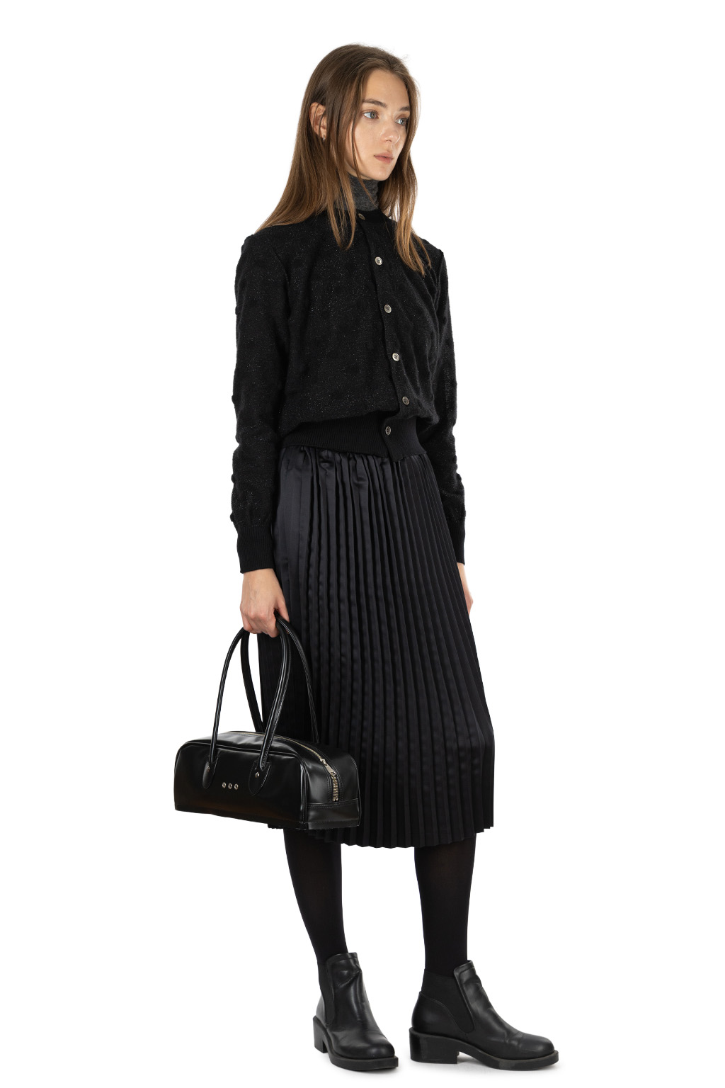 Comme Des Garcons TAO - Alpaca Blend Dot Jacquard Knitted Top - Black