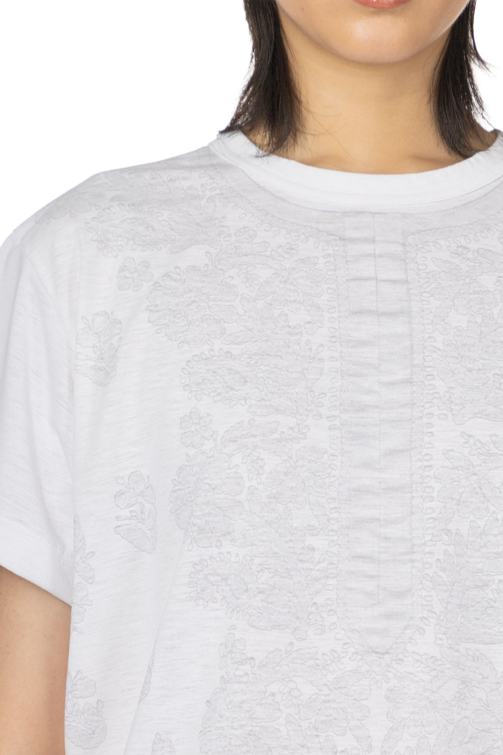 Comme Des Garcons TAO - Polyester Jersey Print Top - White Grey