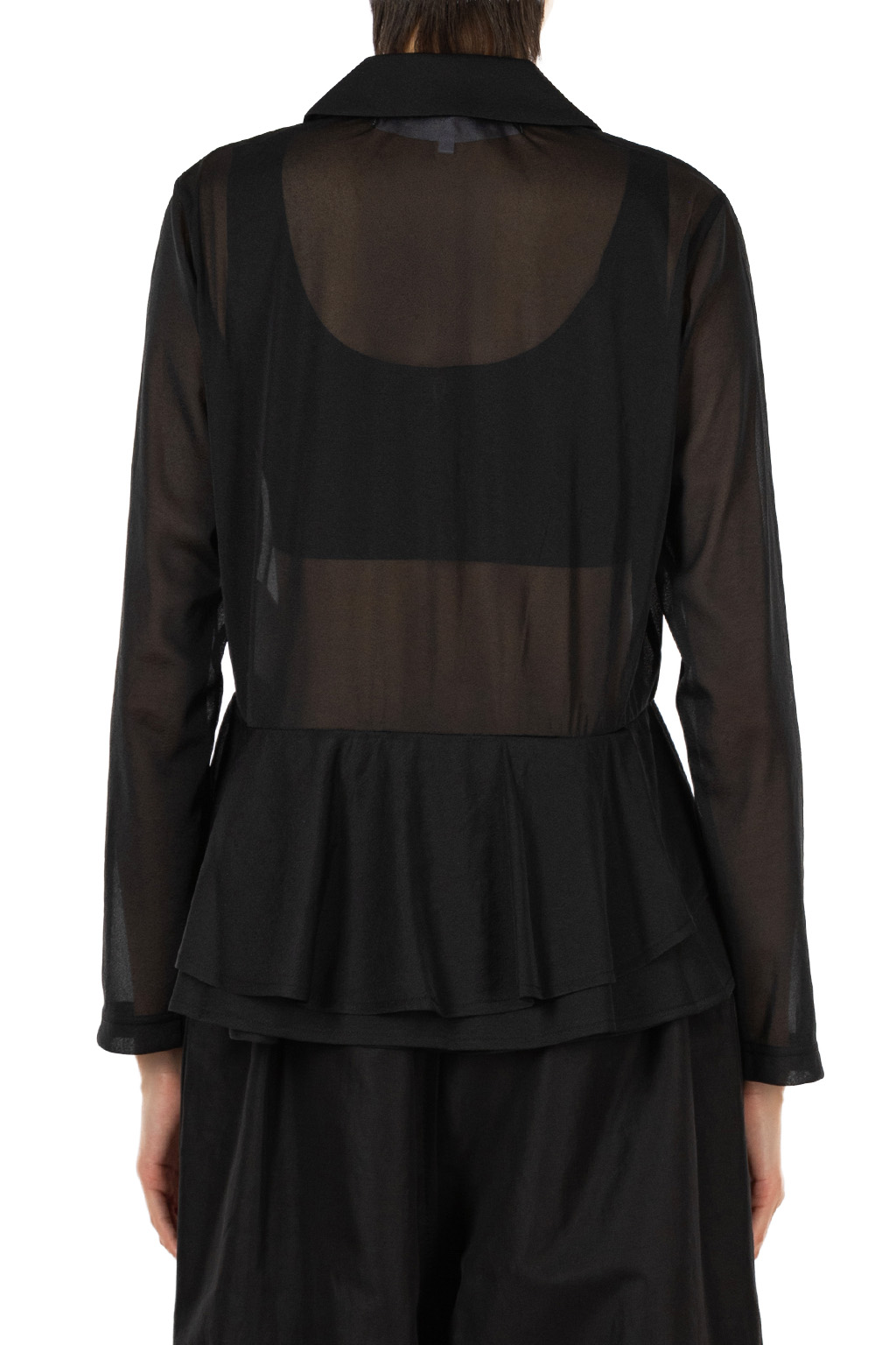 Comme Des Garcons TAO - Round Collar Peplum Blouse - Black