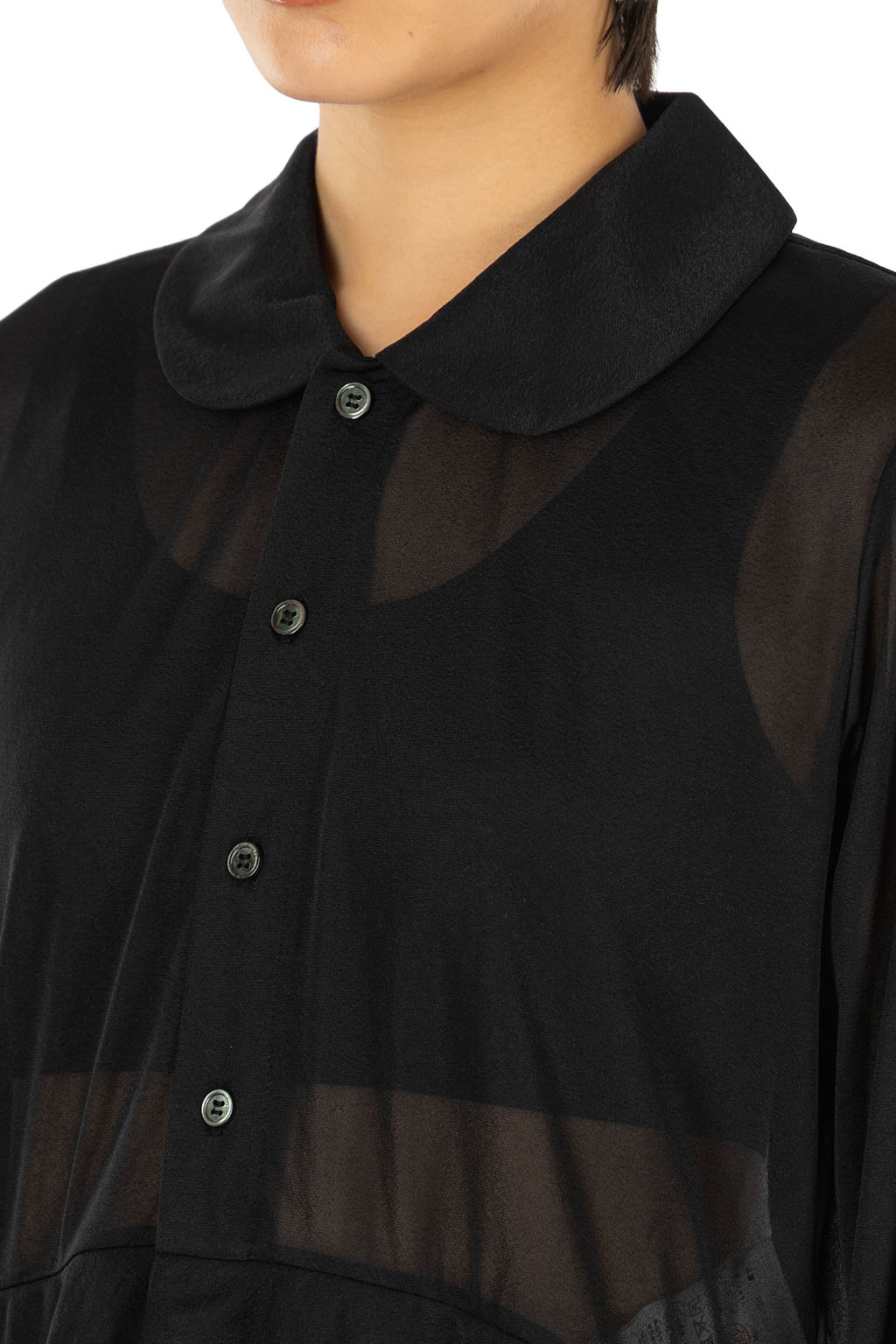Comme Des Garcons TAO - Round Collar Peplum Blouse - Black