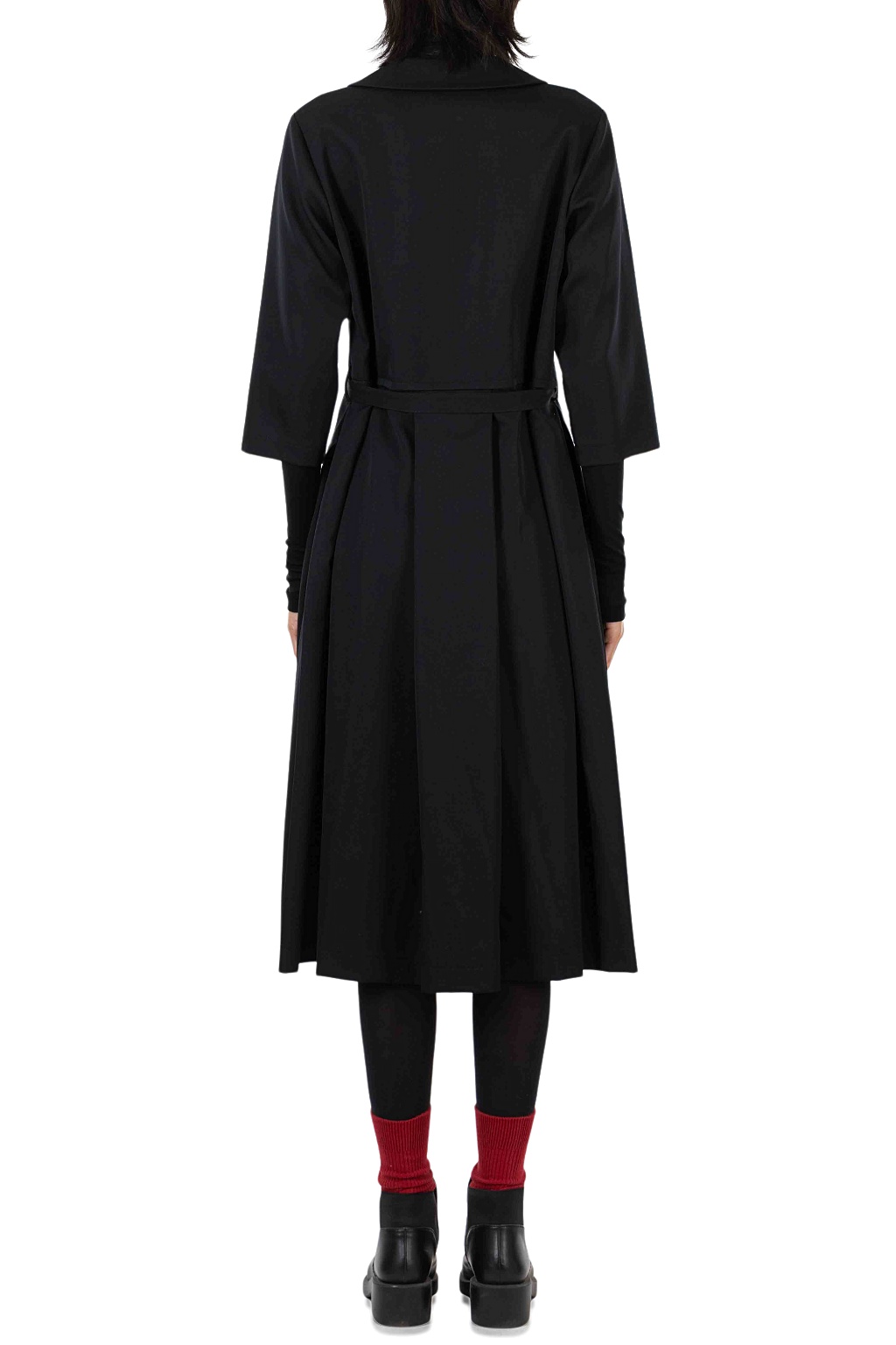 Comme Des Garcons TAO - Wool Gabardine Overdyed Dress - Black