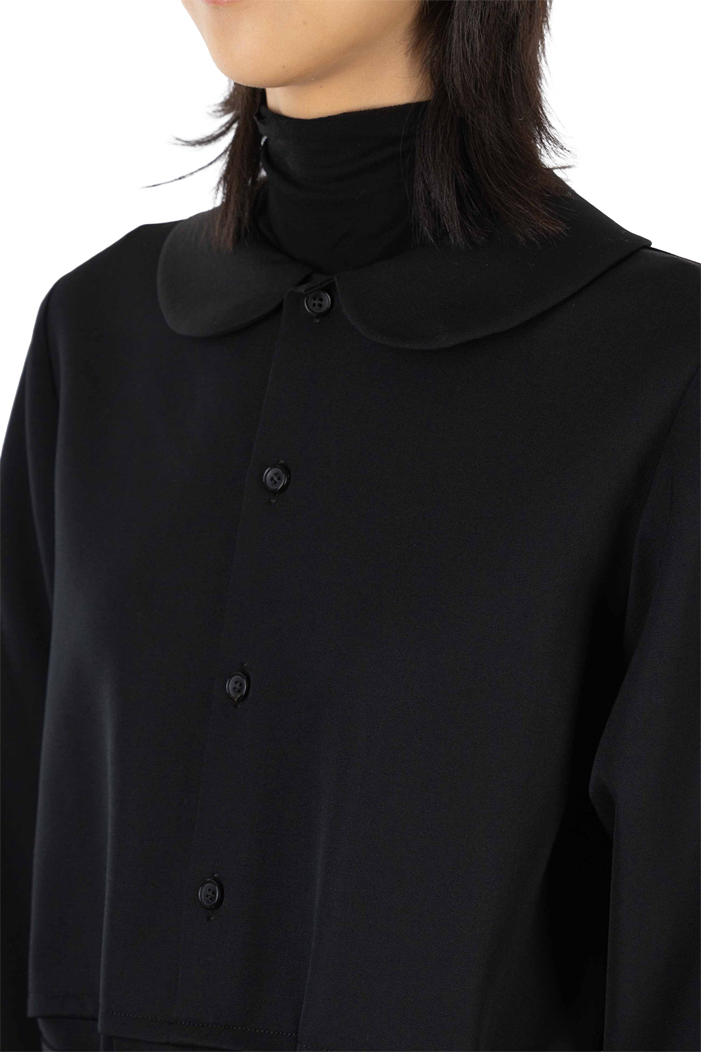 Comme Des Garcons TAO - Wool Gabardine Overdyed Dress - Black