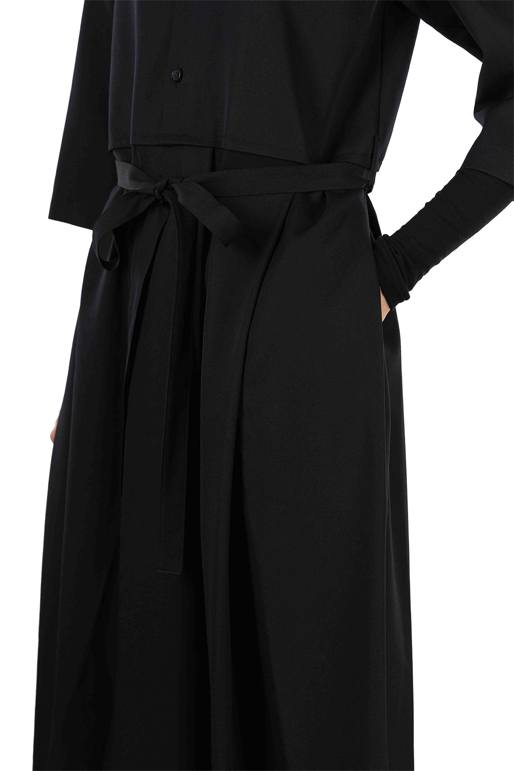 Comme Des Garcons TAO - Wool Gabardine Overdyed Dress - Black